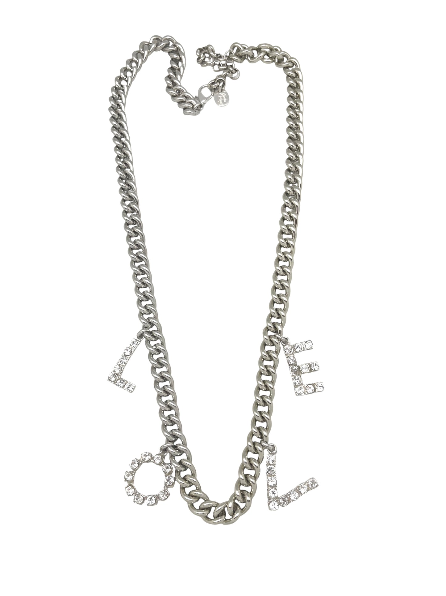 Collar largo LOVE en cristal Sw cristal y plata 10µ