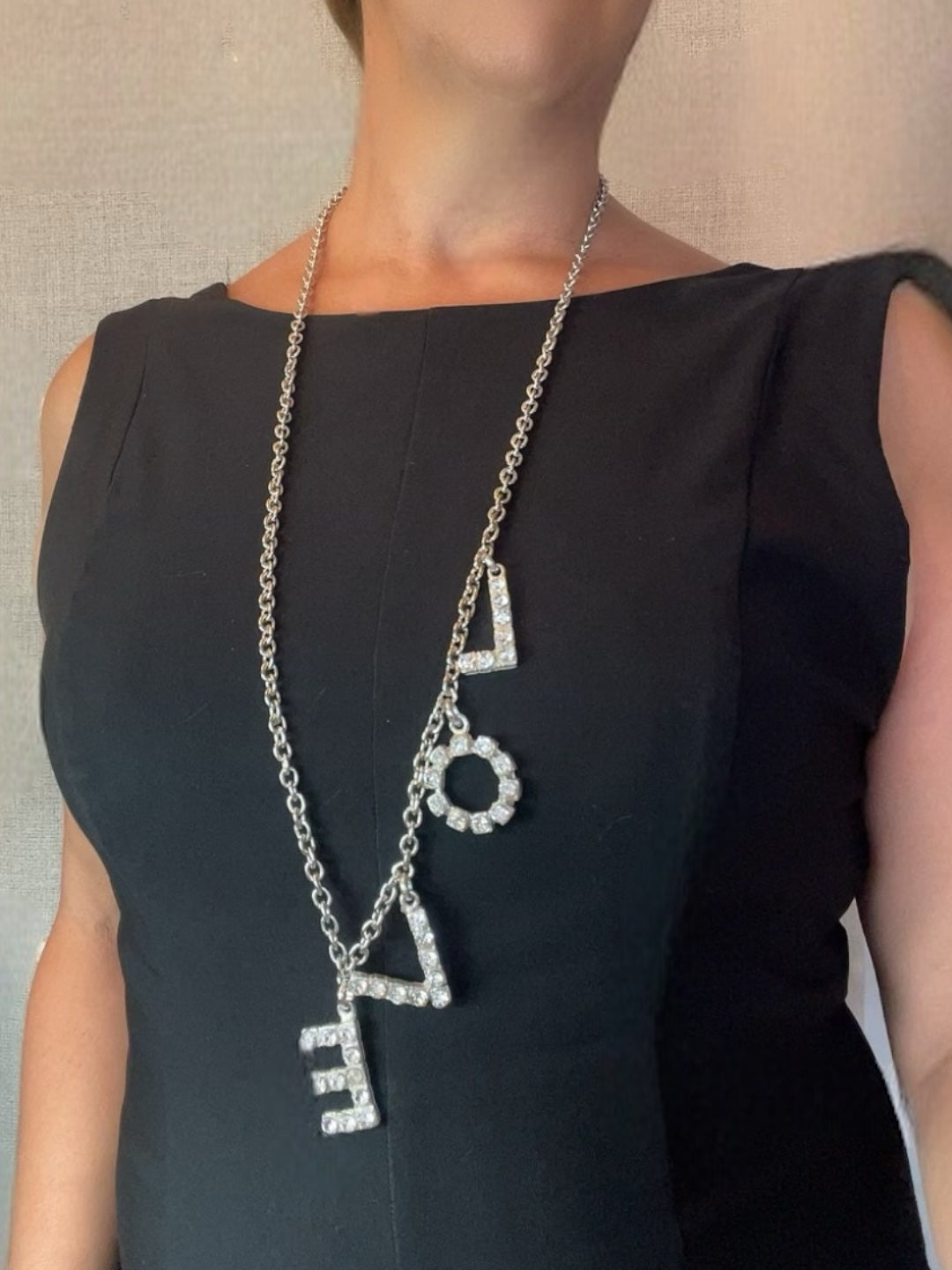 Collar largo MyLove plata 10µ y cristal SW en cristal