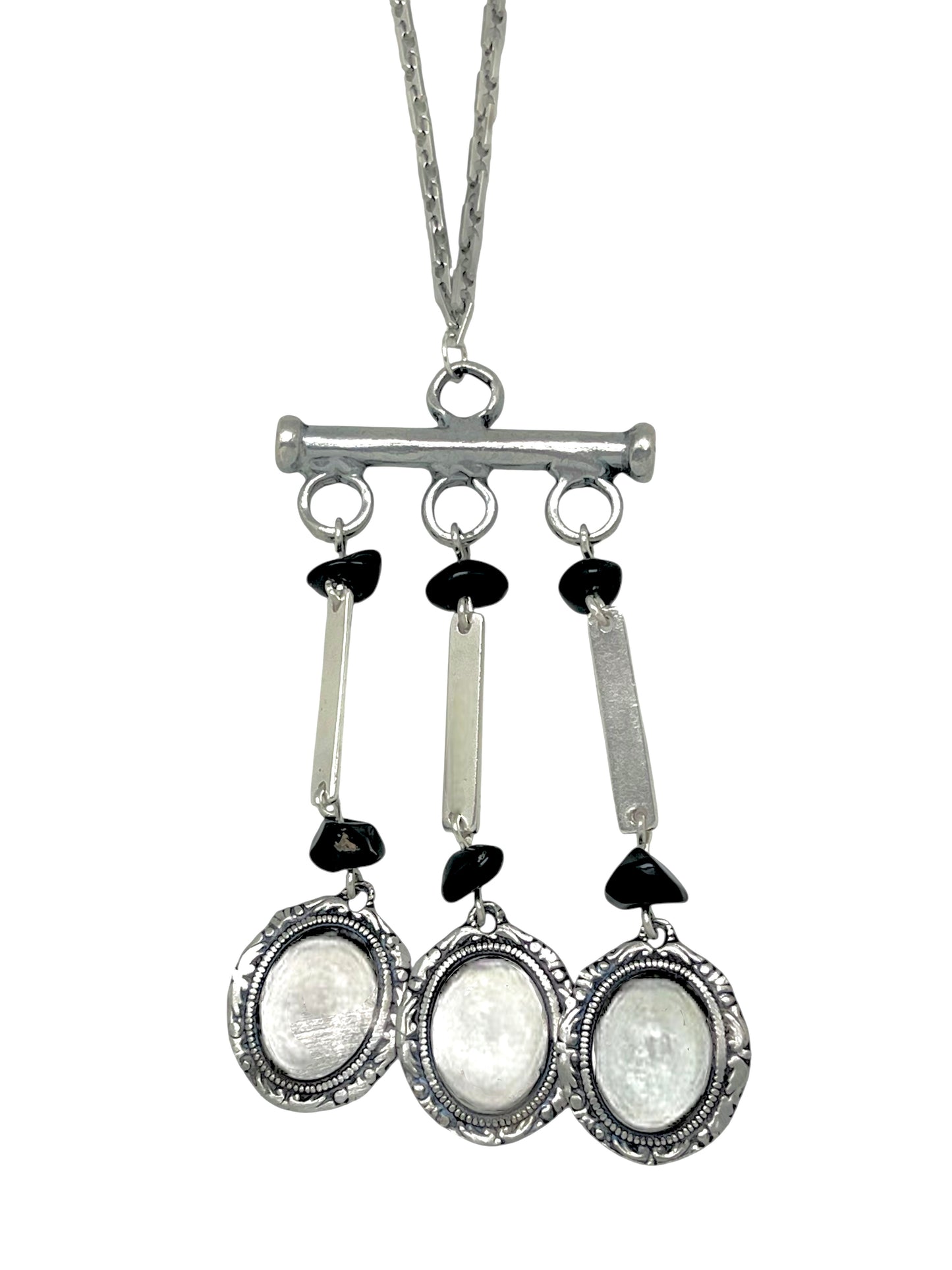 Collar largo Carina de charms vintage en plata 10µ