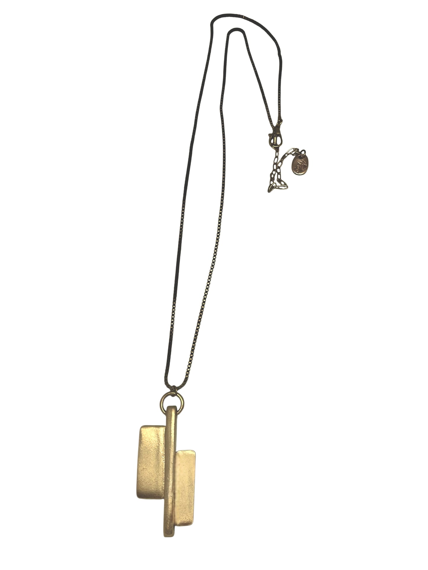 Collar largo XXL Doble Axe latón chapado dorado
