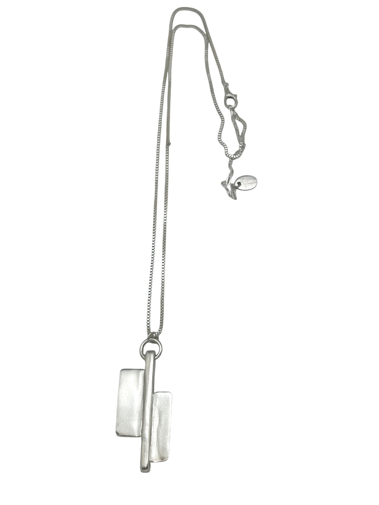 Collar largo XXL Doble Axe plata chapado 10µ