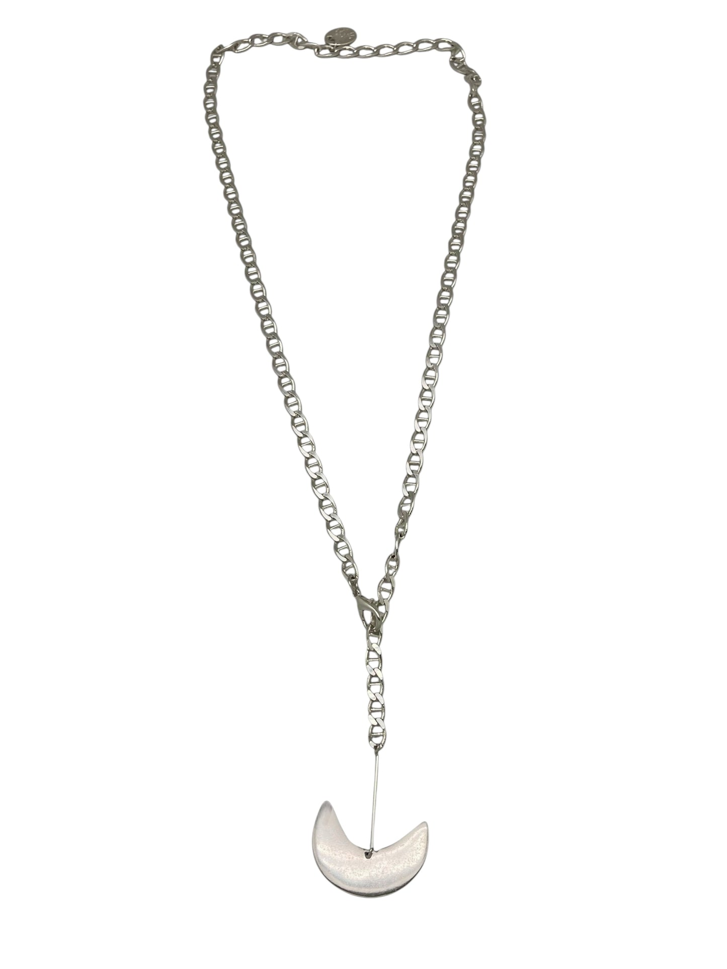 Collar Caleido largo multiposición corbatero en latón plata 10µ