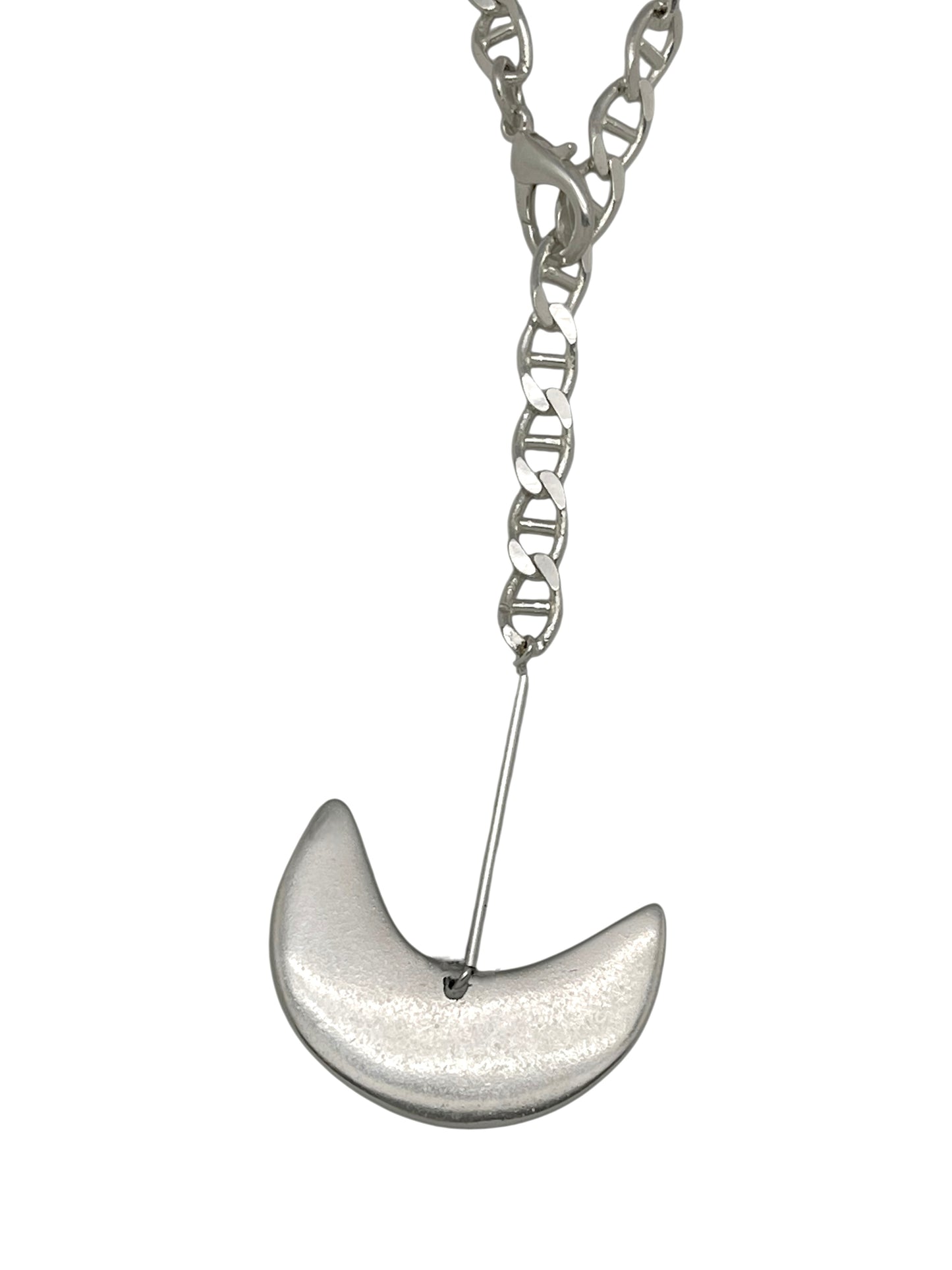 Collar Caleido largo multiposición corbatero en latón plata 10µ