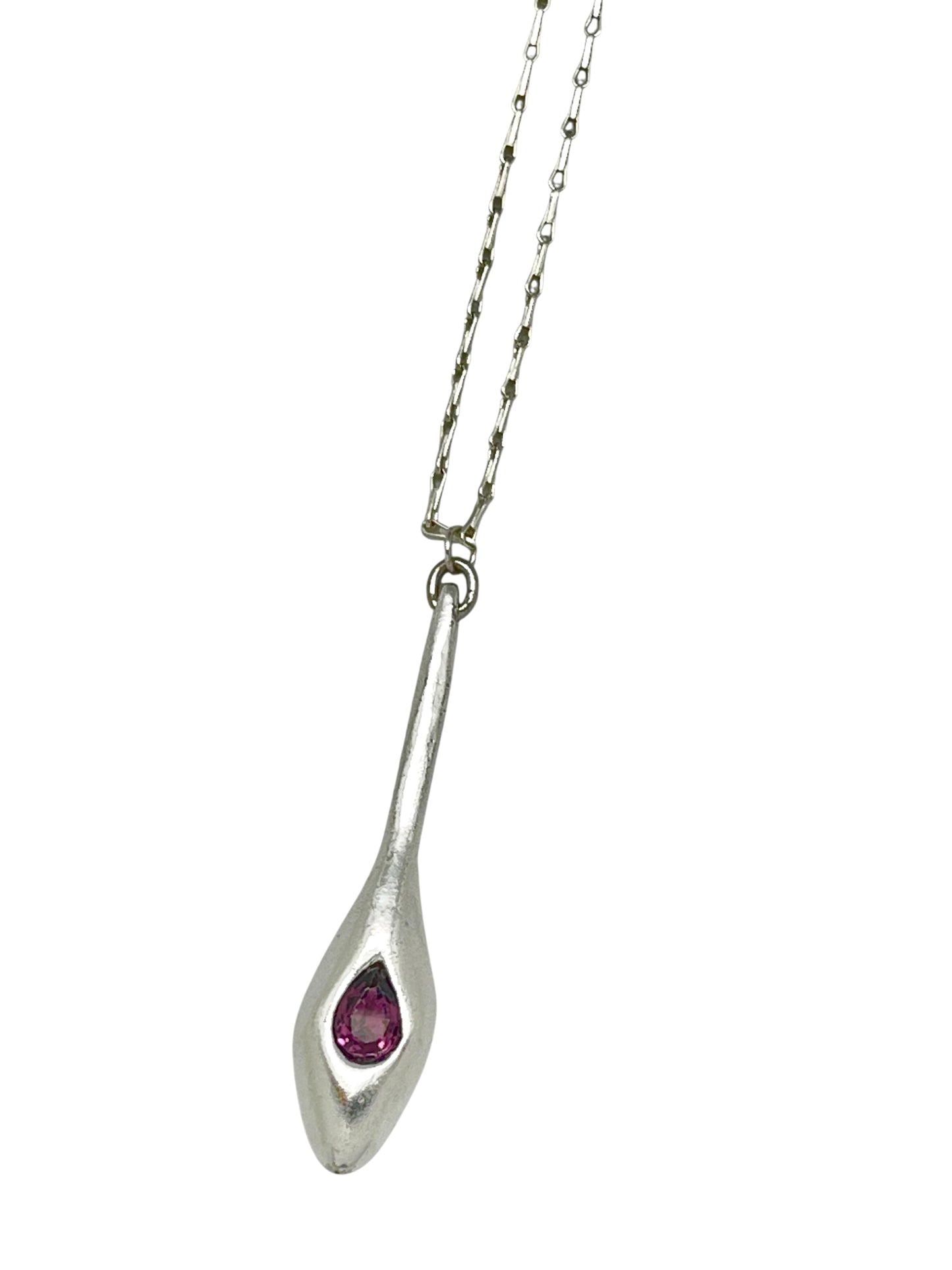 Collar largo Cristal Tear en cristal SW amatista plata 10µ