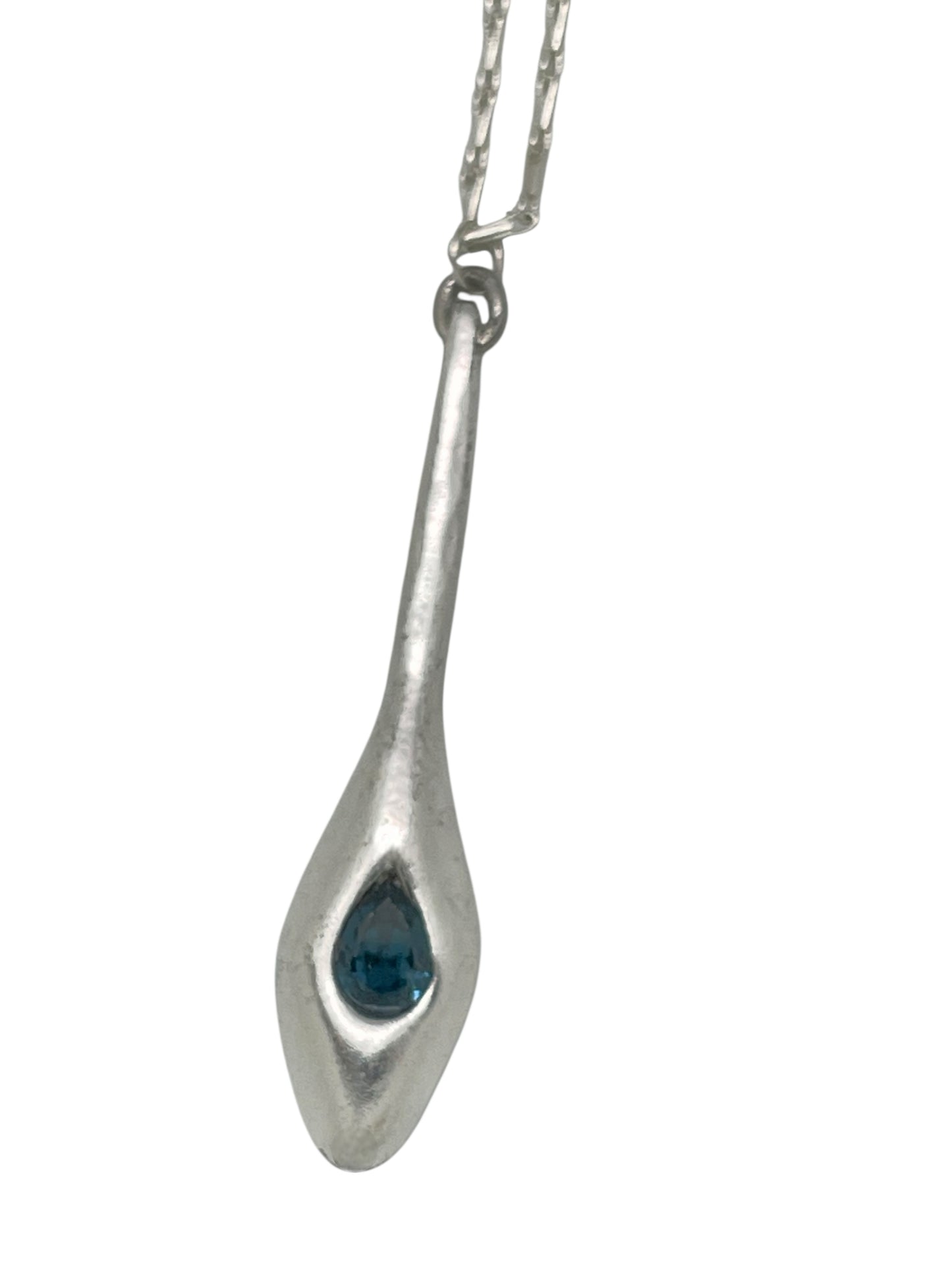 Collar largo Cristal Tear en cristal Sw azul plata 10µ
