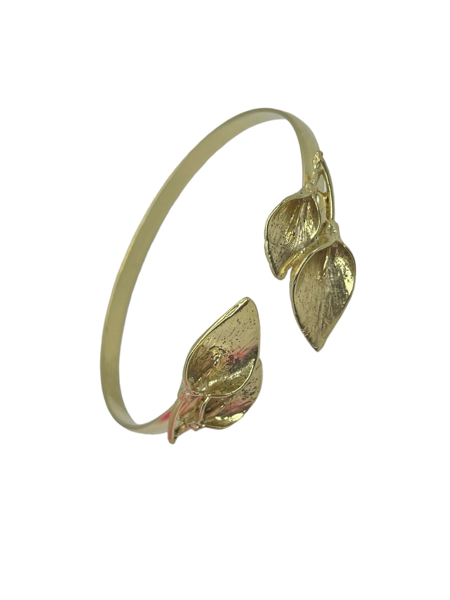 Pulsera calas dobles en latón ajustable dorado