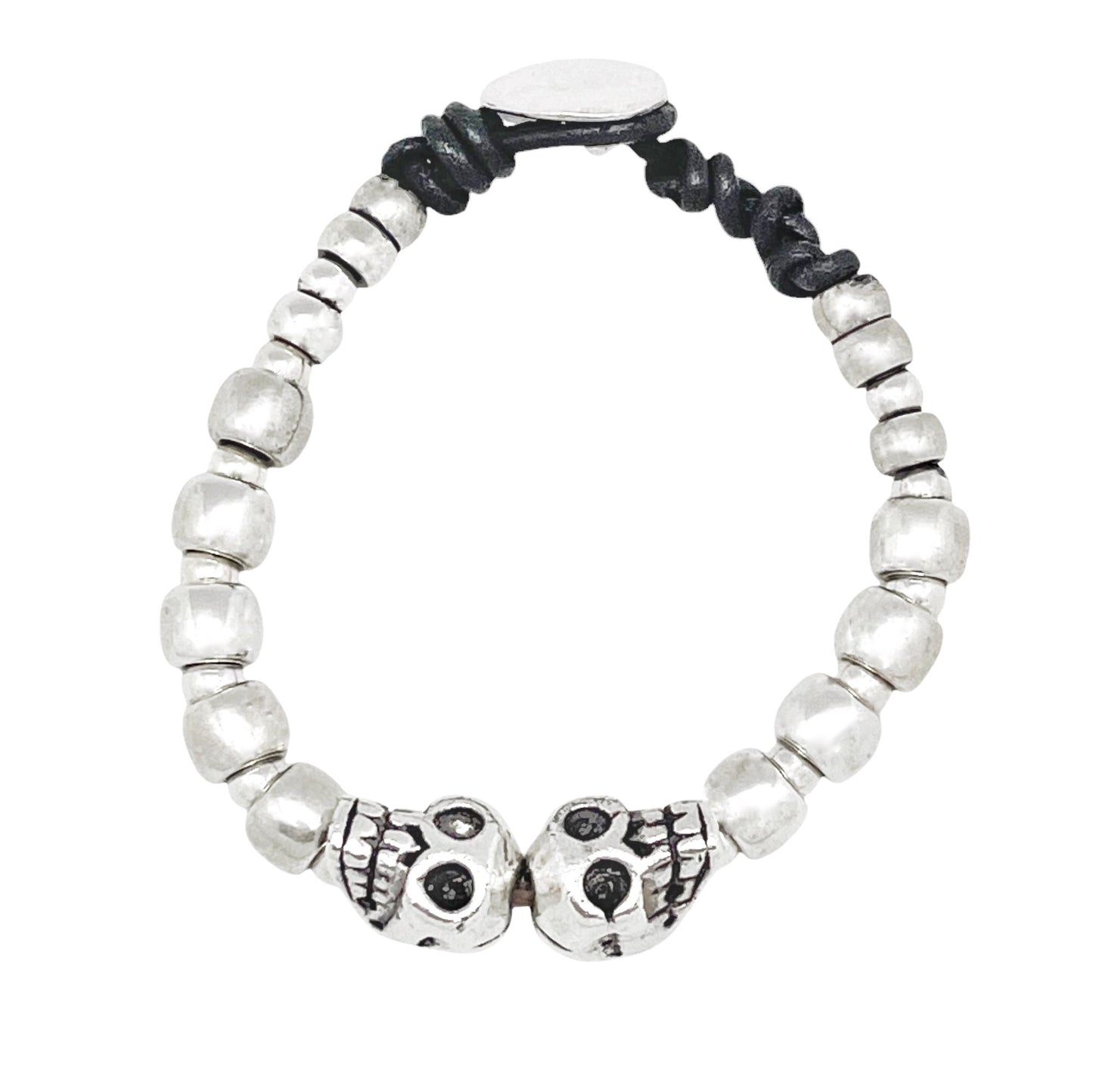 Pulsera Skull completa plata chapado