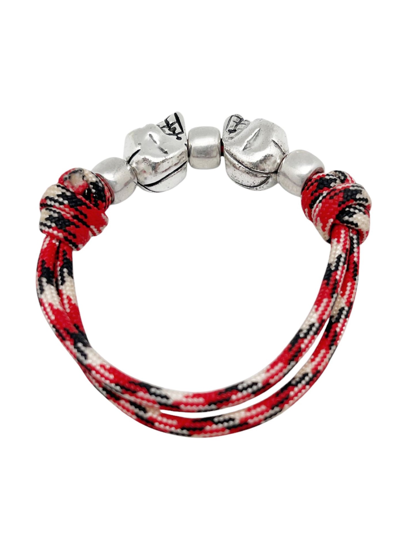 Pulsera paracord doble Skull rojo