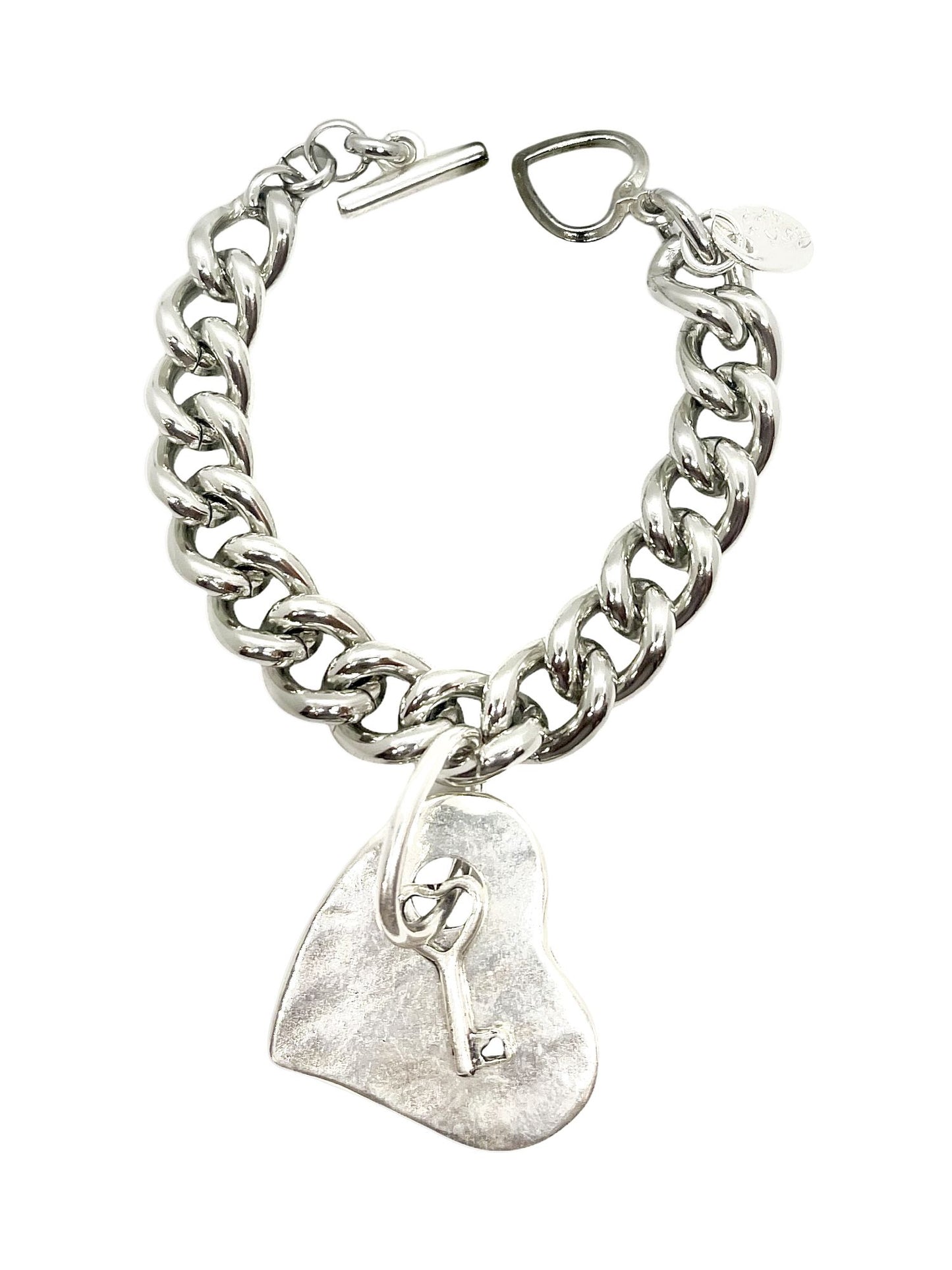 Pulsera cadena Llave y Corazón charm