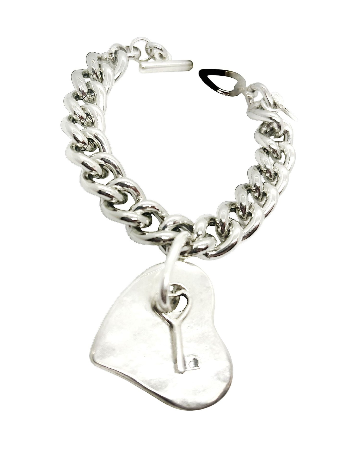 Pulsera cadena Llave y Corazón charm