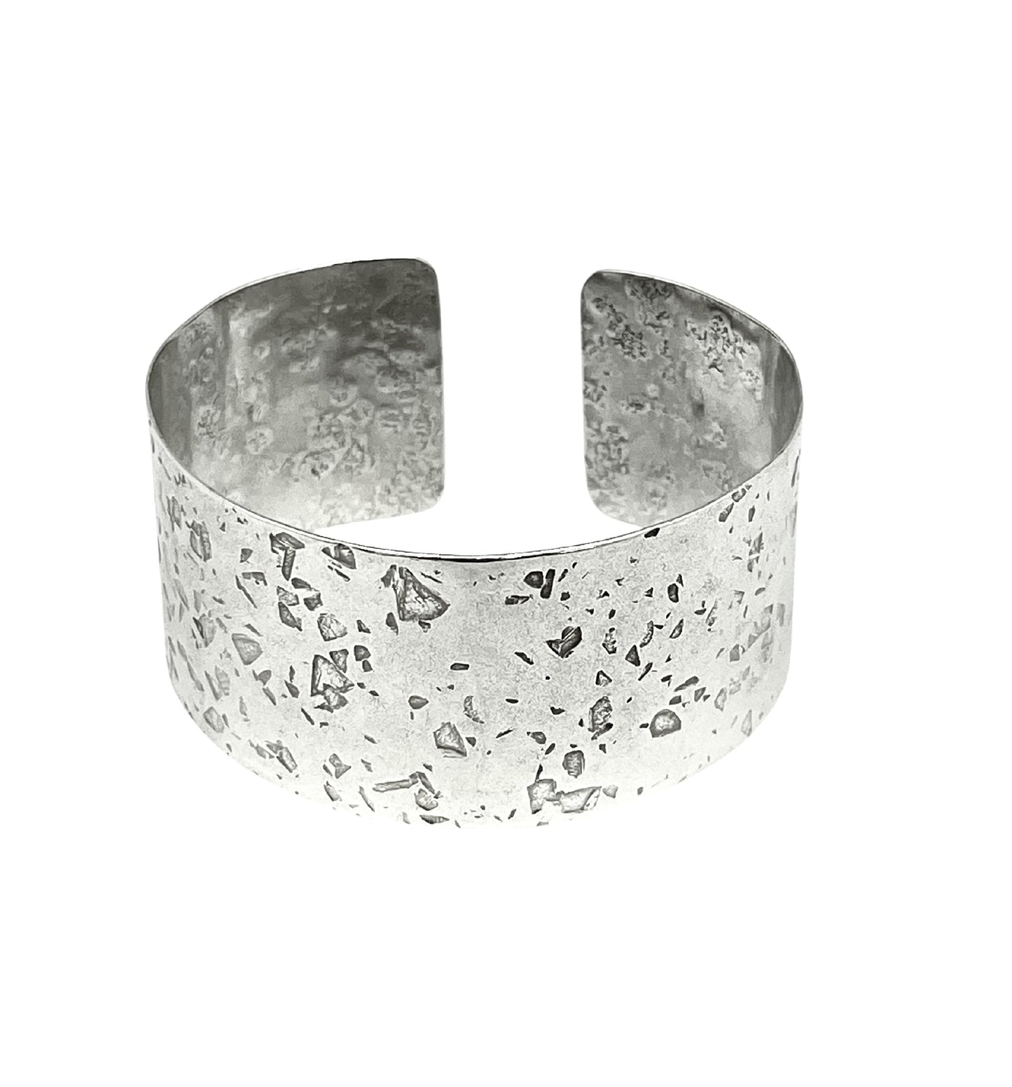 Pulsera brazalete Alunizaje medium en latón plata 10µ