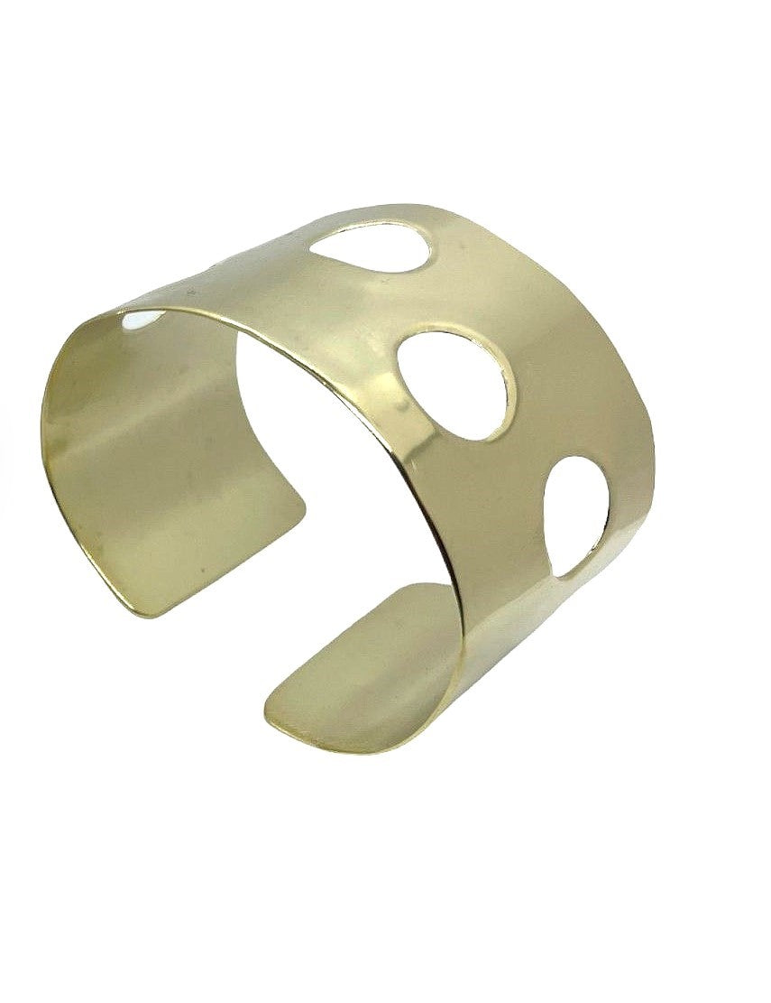 Pulsera "Laguna" brazalete ancho en latón dorado