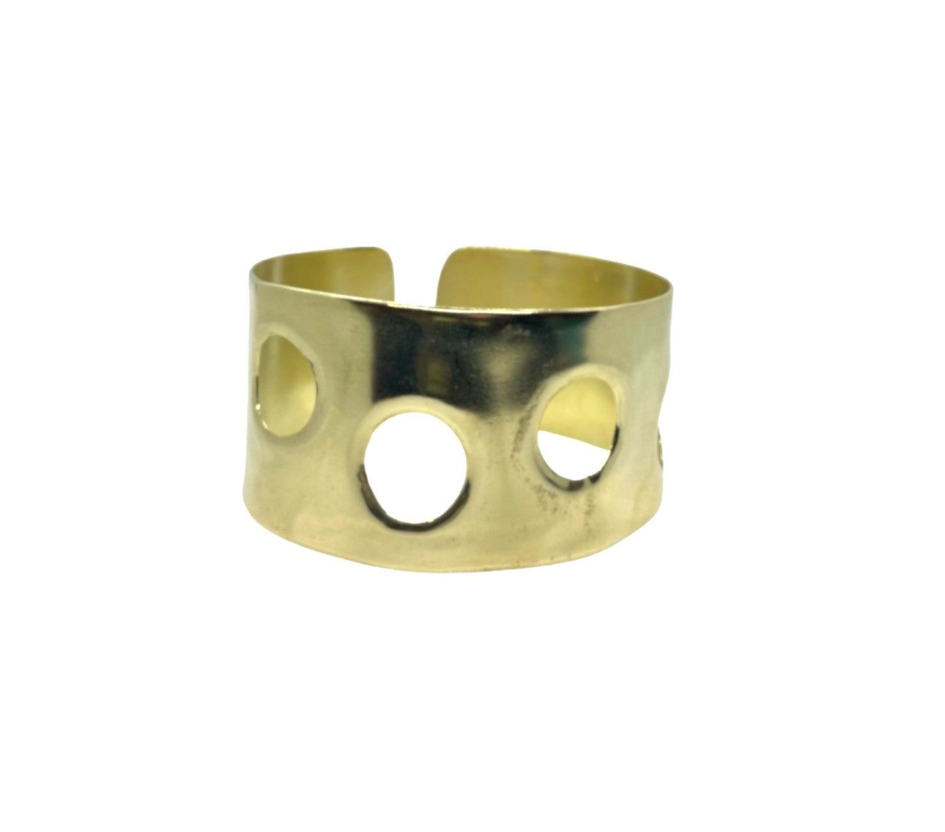 Pulsera "Laguna" brazalete ancho en latón dorado