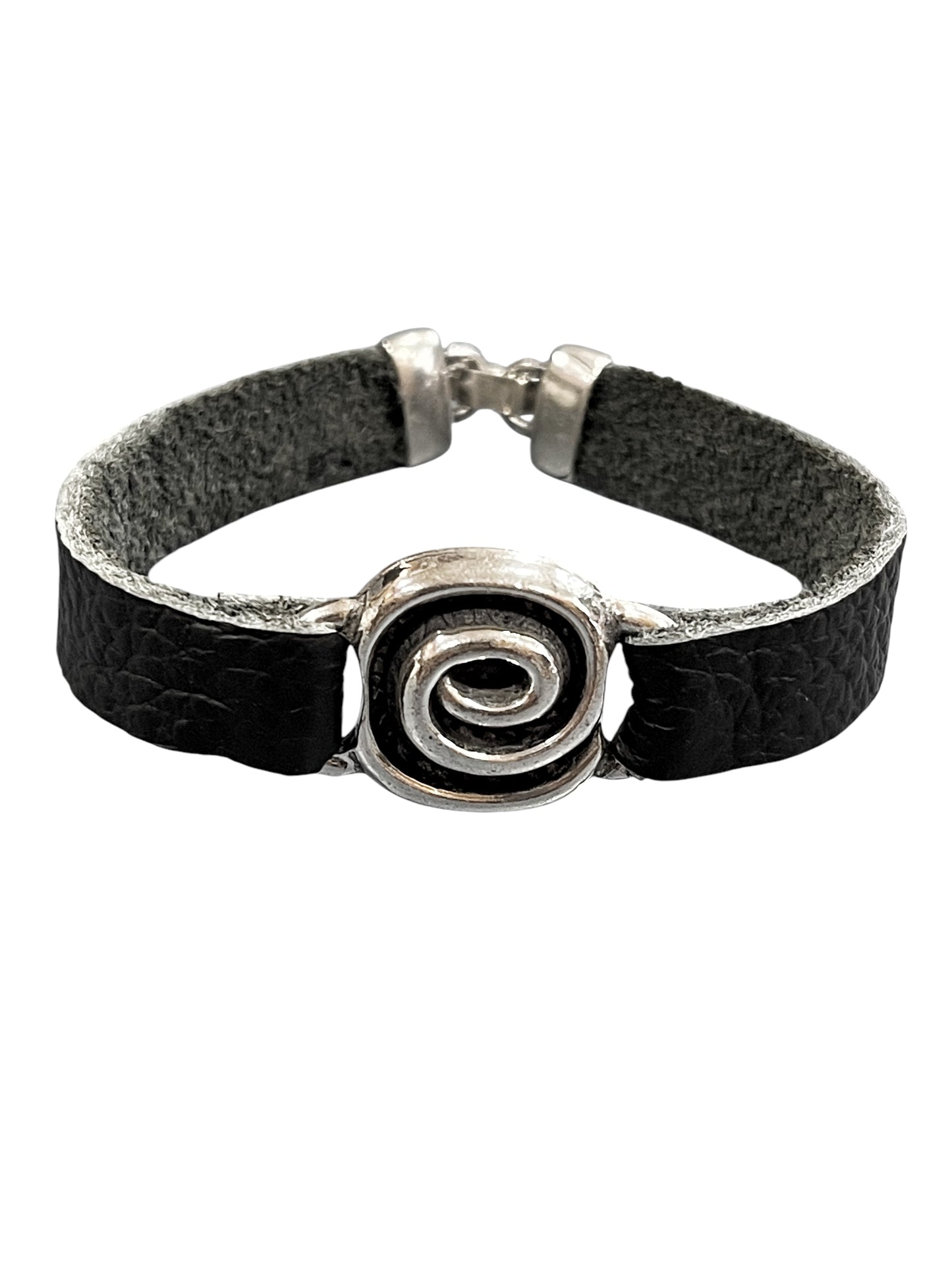 Pulsera Espiral Negra en plata 10mc