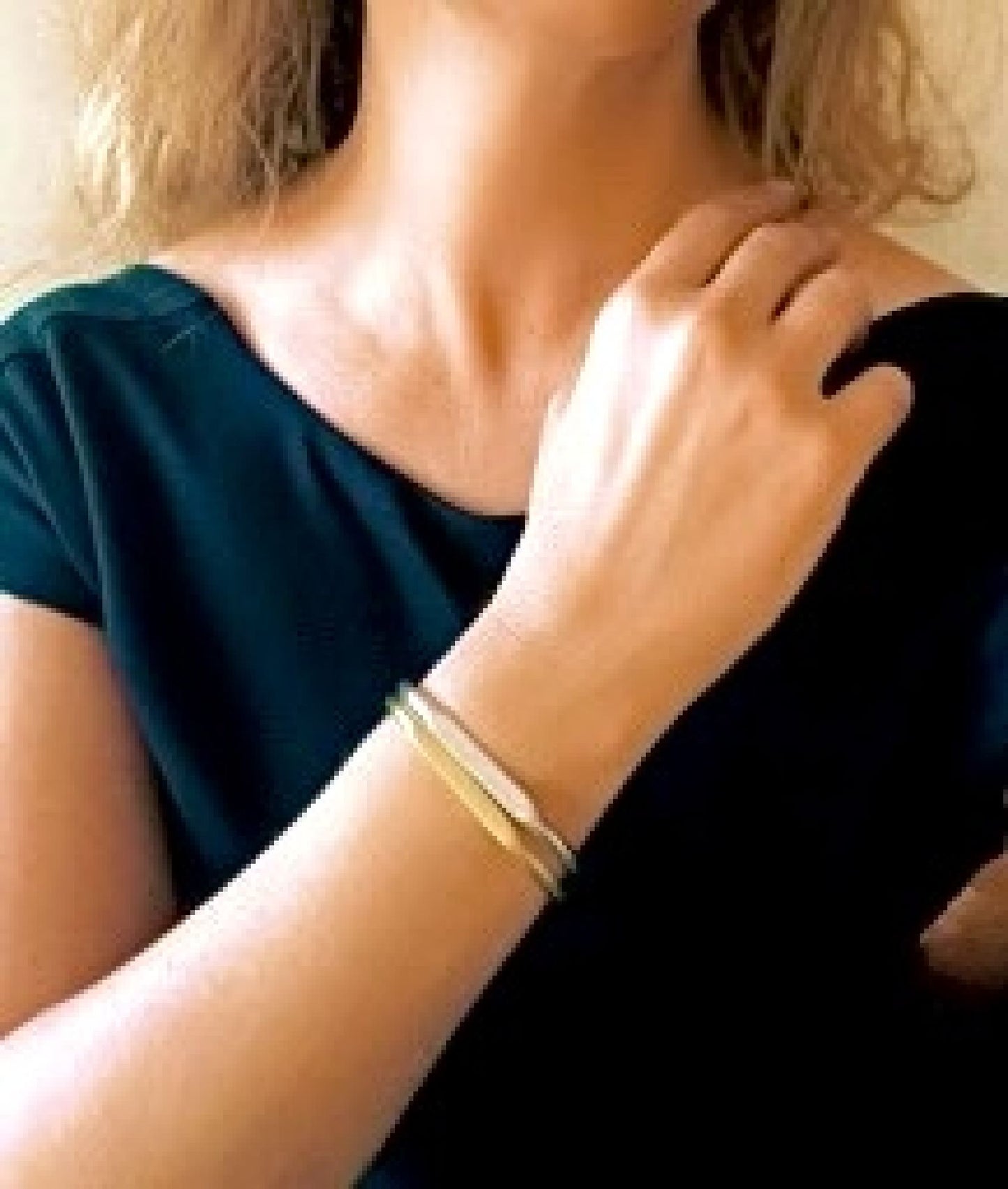 Pack pulseras combo Tubular plata_oro