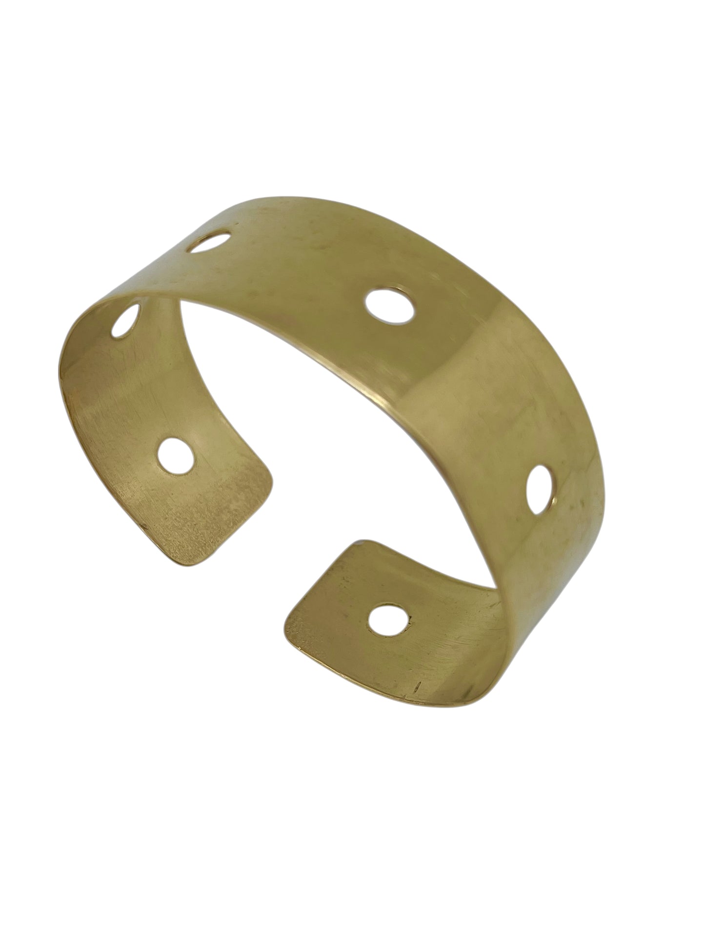 Pulseira "Laguna", punho largo em latão banhado a ouro