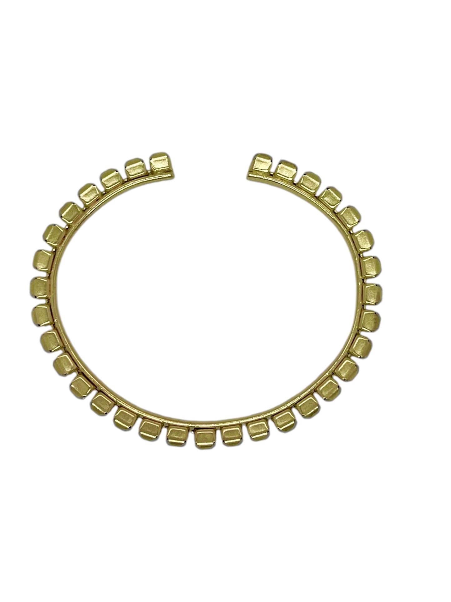 Pulsera Line dorado cristales de Sw en white opal