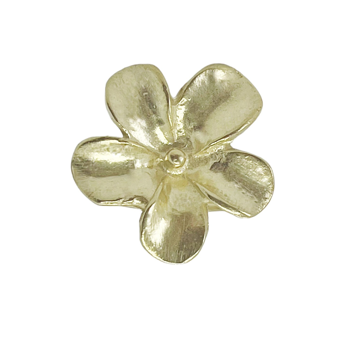 Anillo dorado "Flor grande" talla 16 zamak chapado