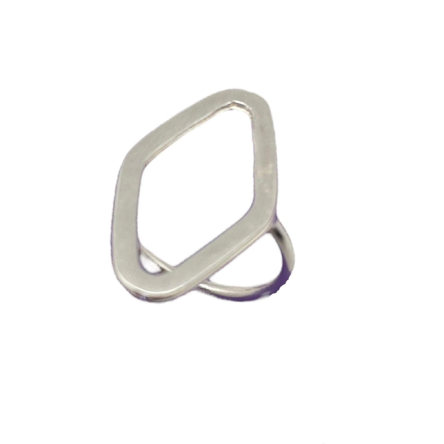 Anel losango "Gloria Mago", banhado a prata 999