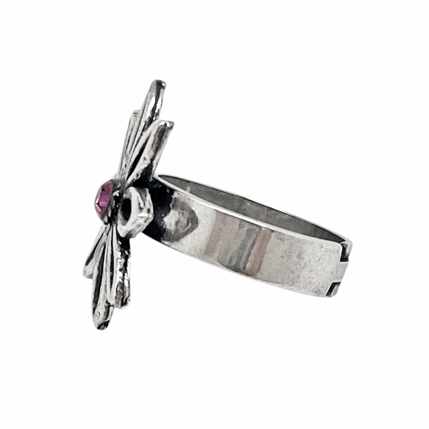 Anillo Margarita plata fuschia