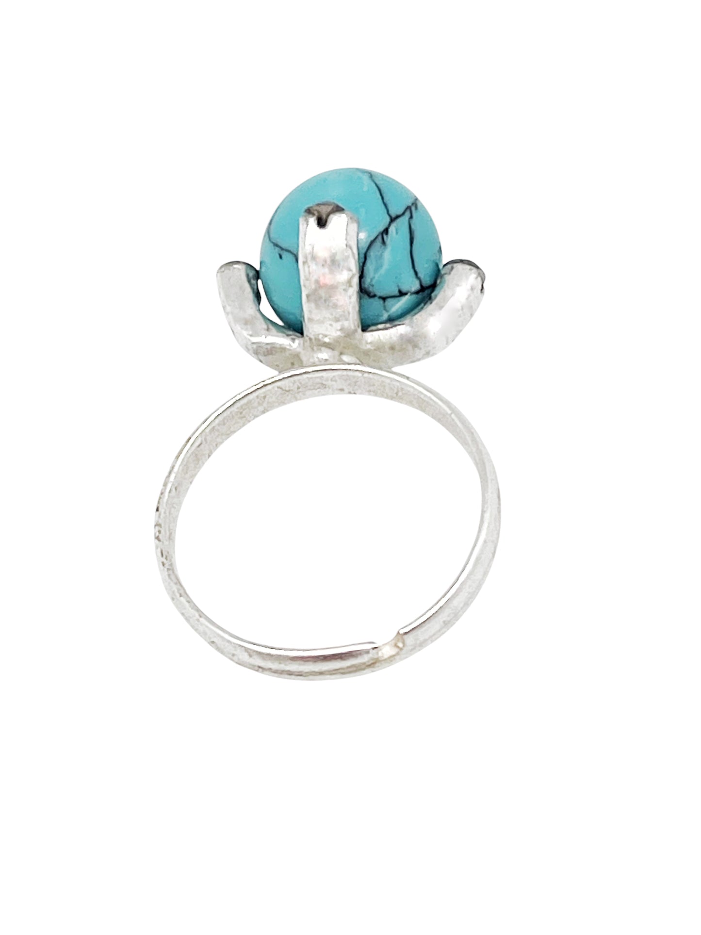 Anillo Earth plata 10µm turqeusa y Sw azul