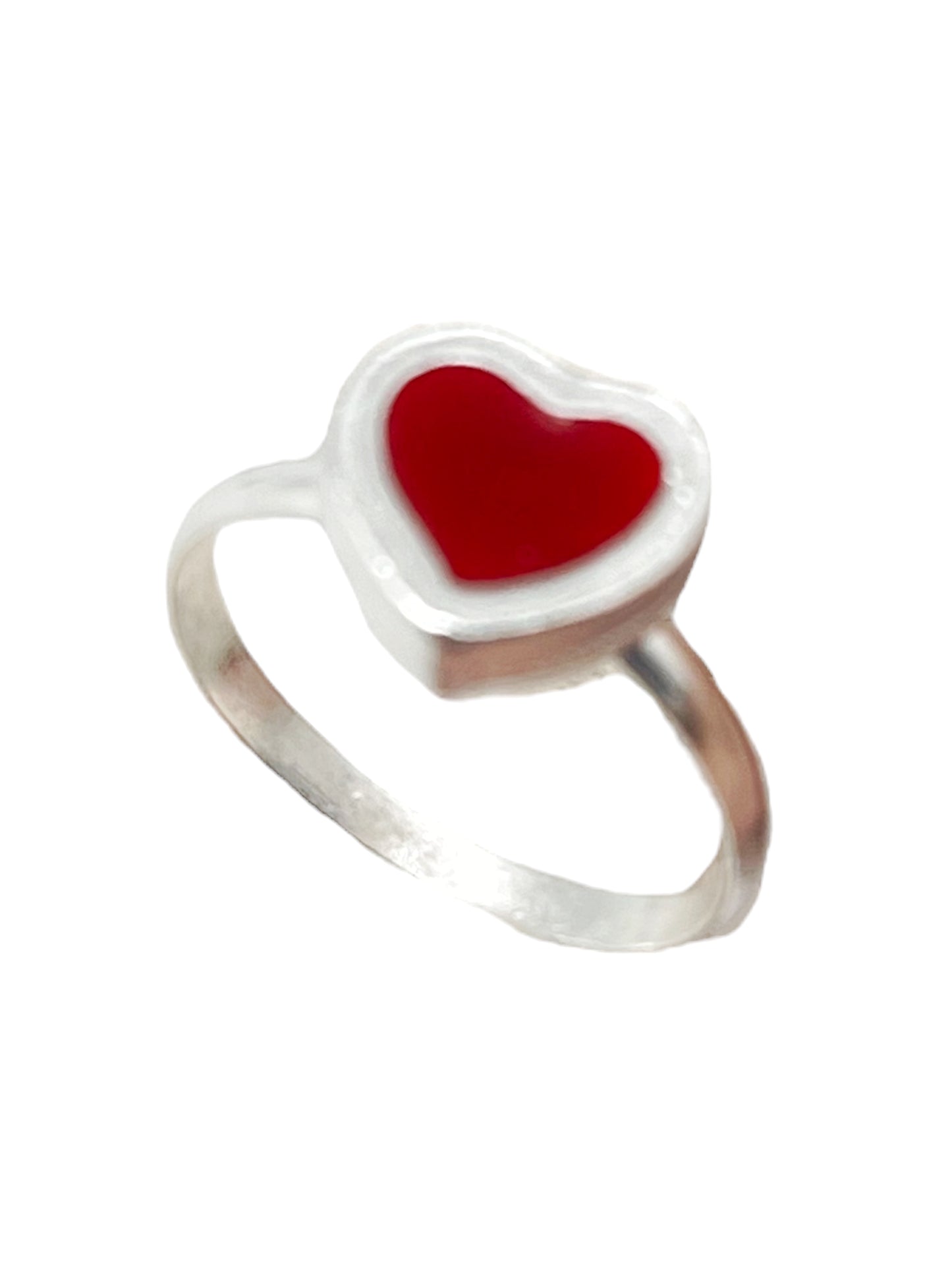 Pareja anillos Colors en plata 10µm y color rojo