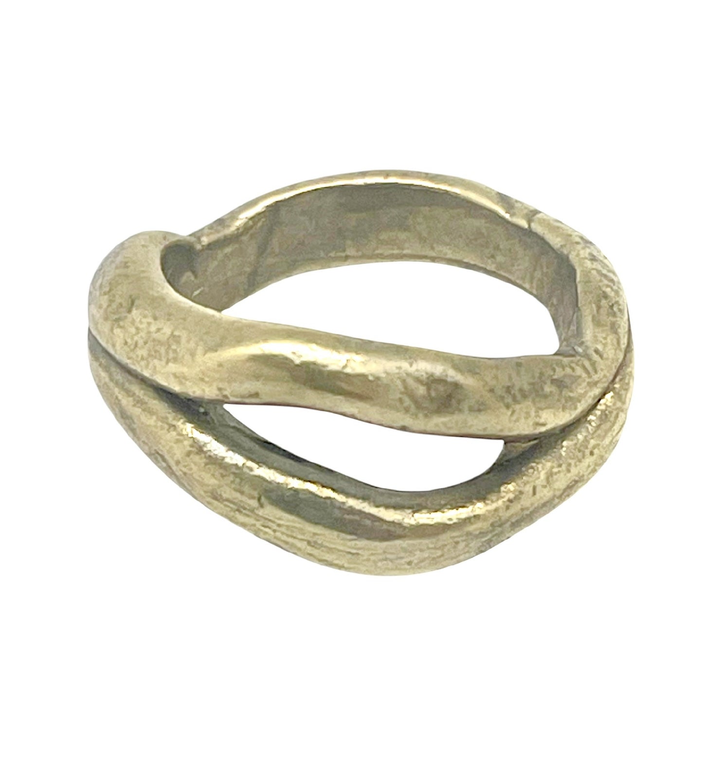 Anillo Duplo en zamak dorado chapado latón