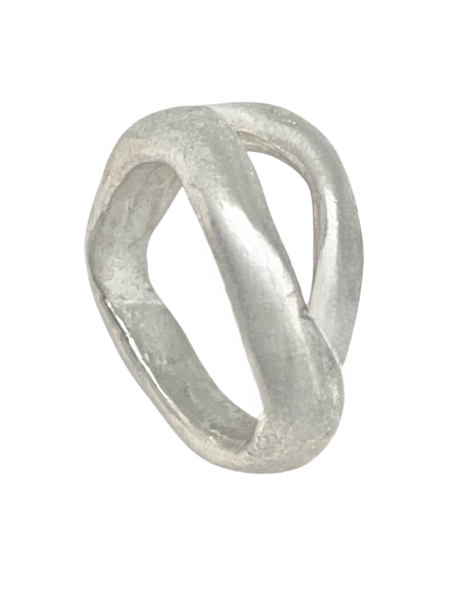 Anillo Duplo en zamak plata 10µ