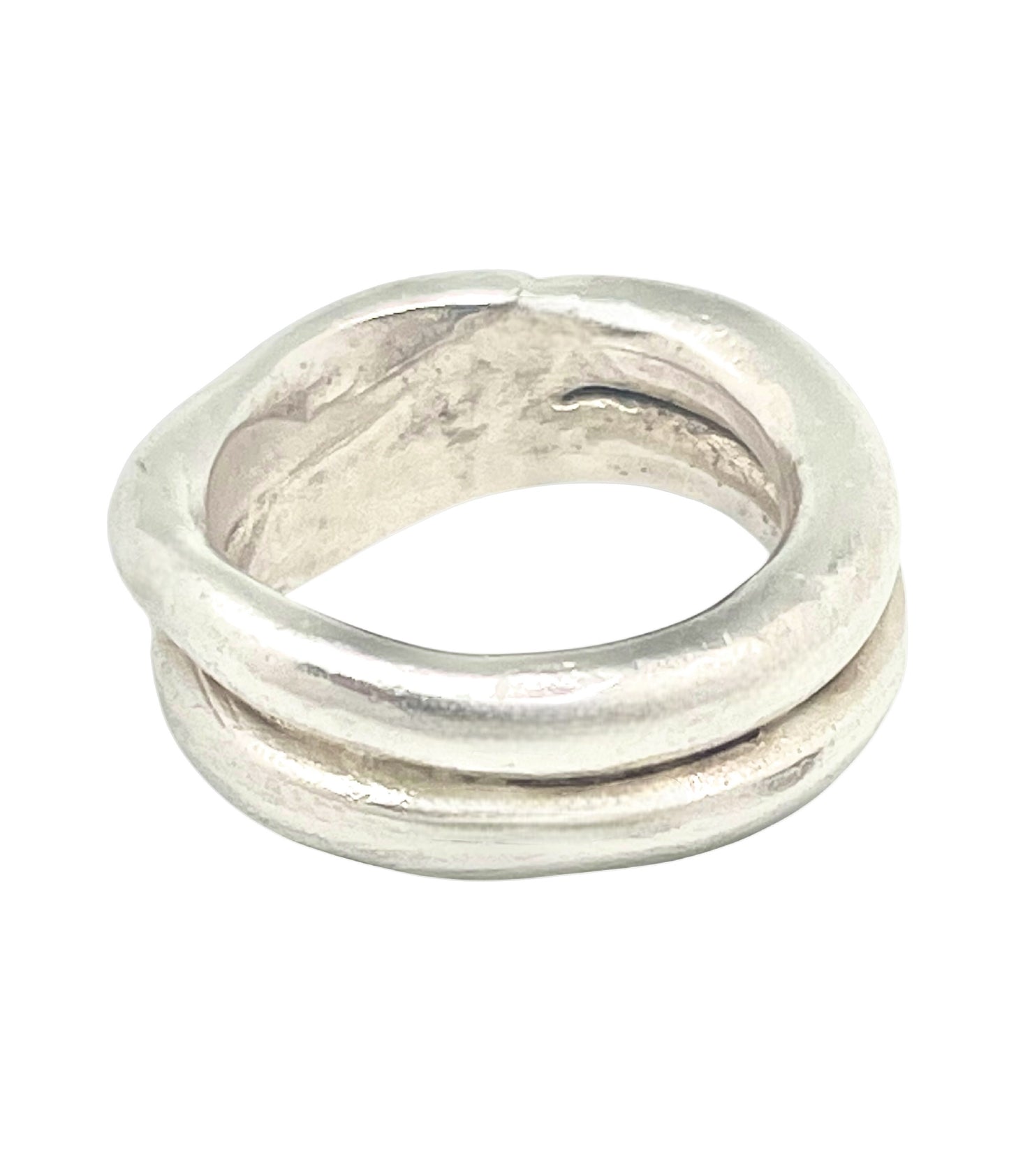 Anillo single Duplo plata 10µ