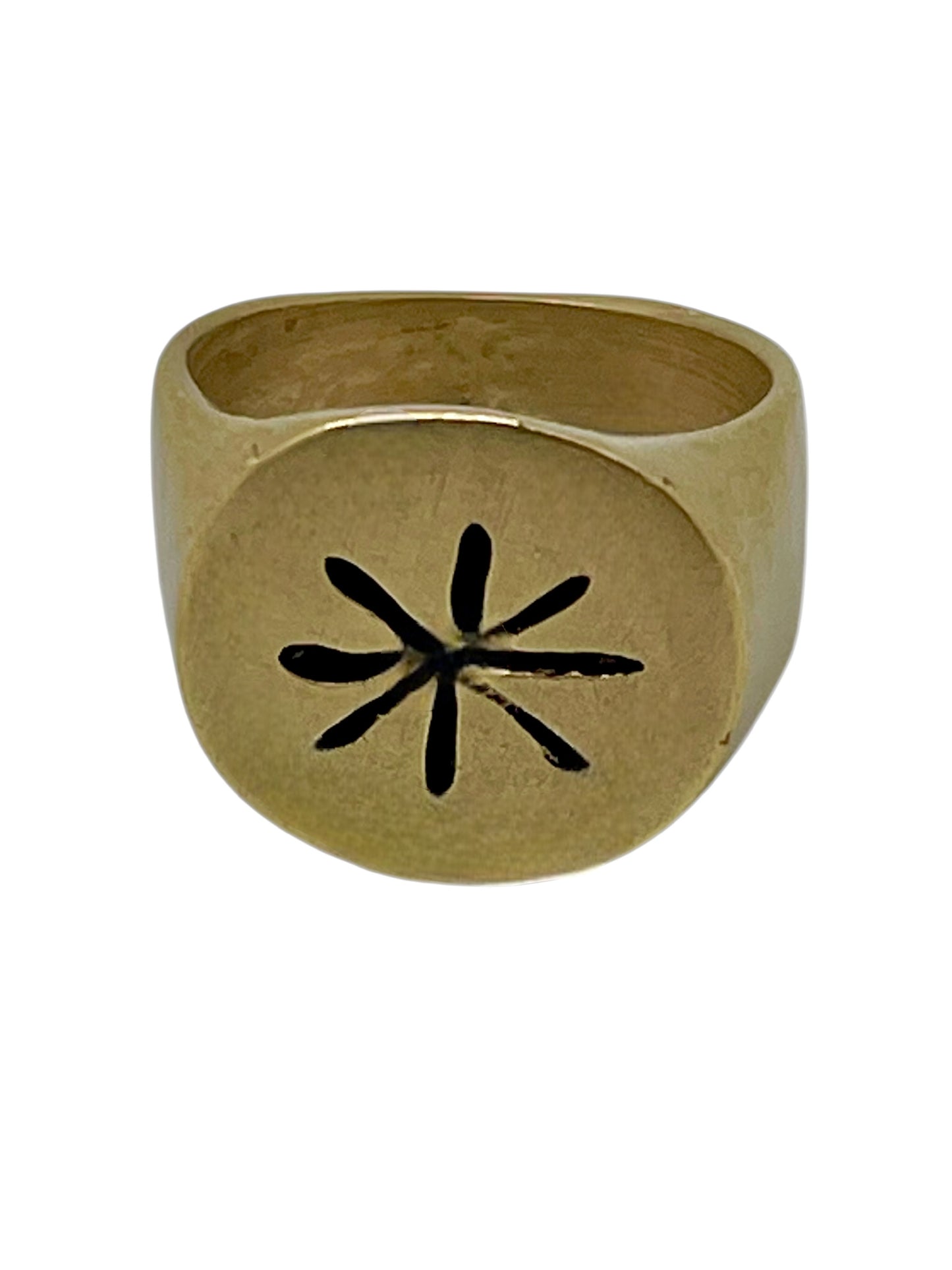 Anillo Sello Estelar en dorado chapado latón