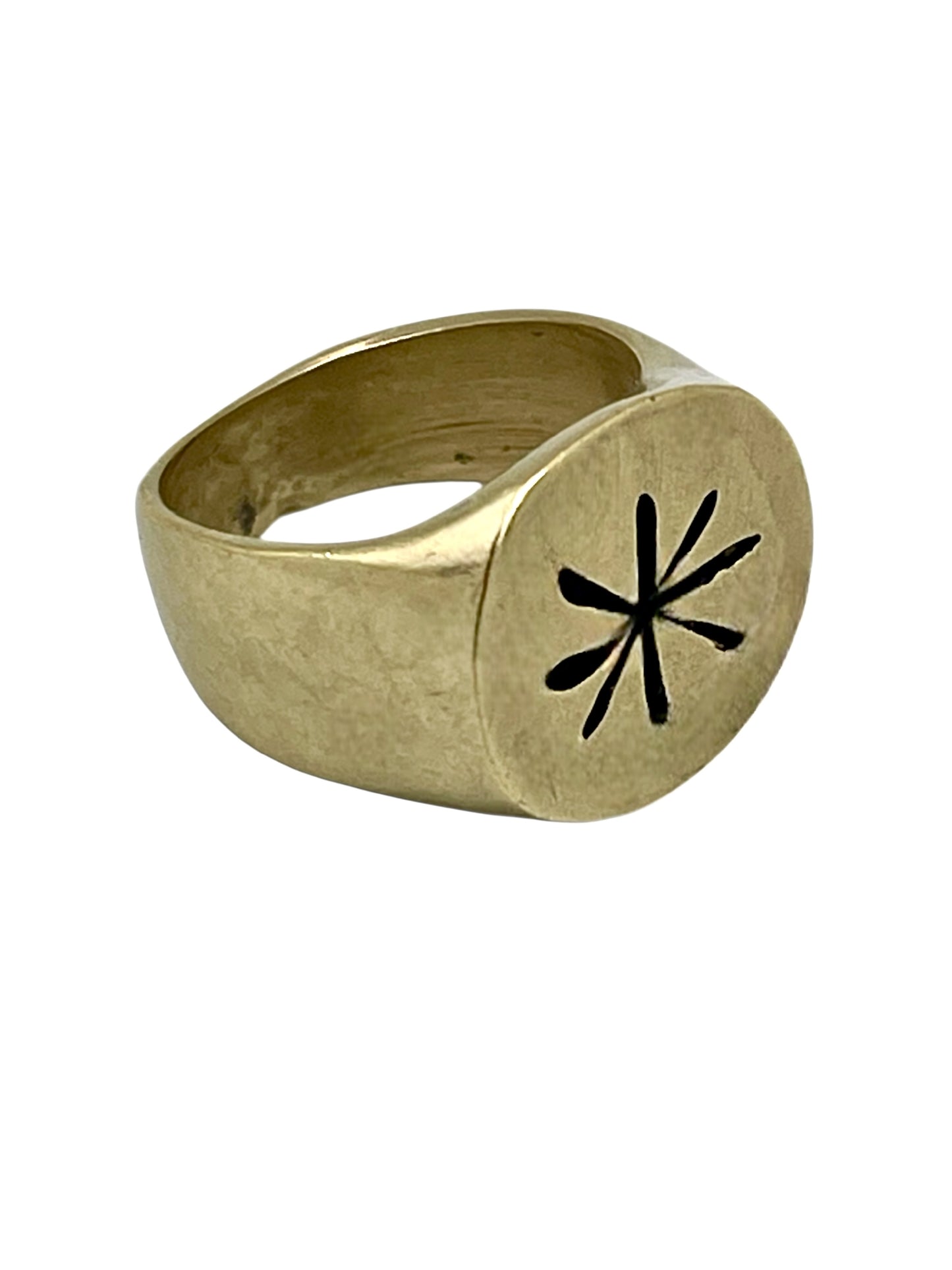 Anillo Sello Estelar en dorado chapado latón