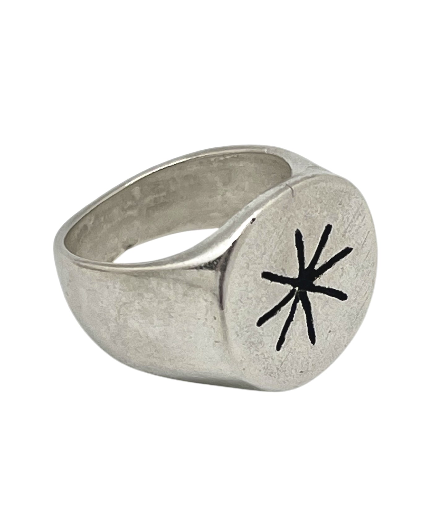 Anillo Sello Estelar en plata chapado 10µ
