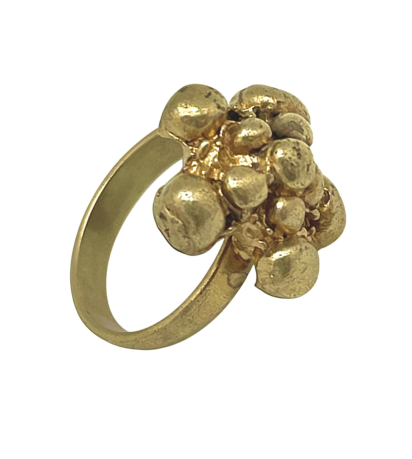 Anillo Flor Bubles chapado dorado latón
