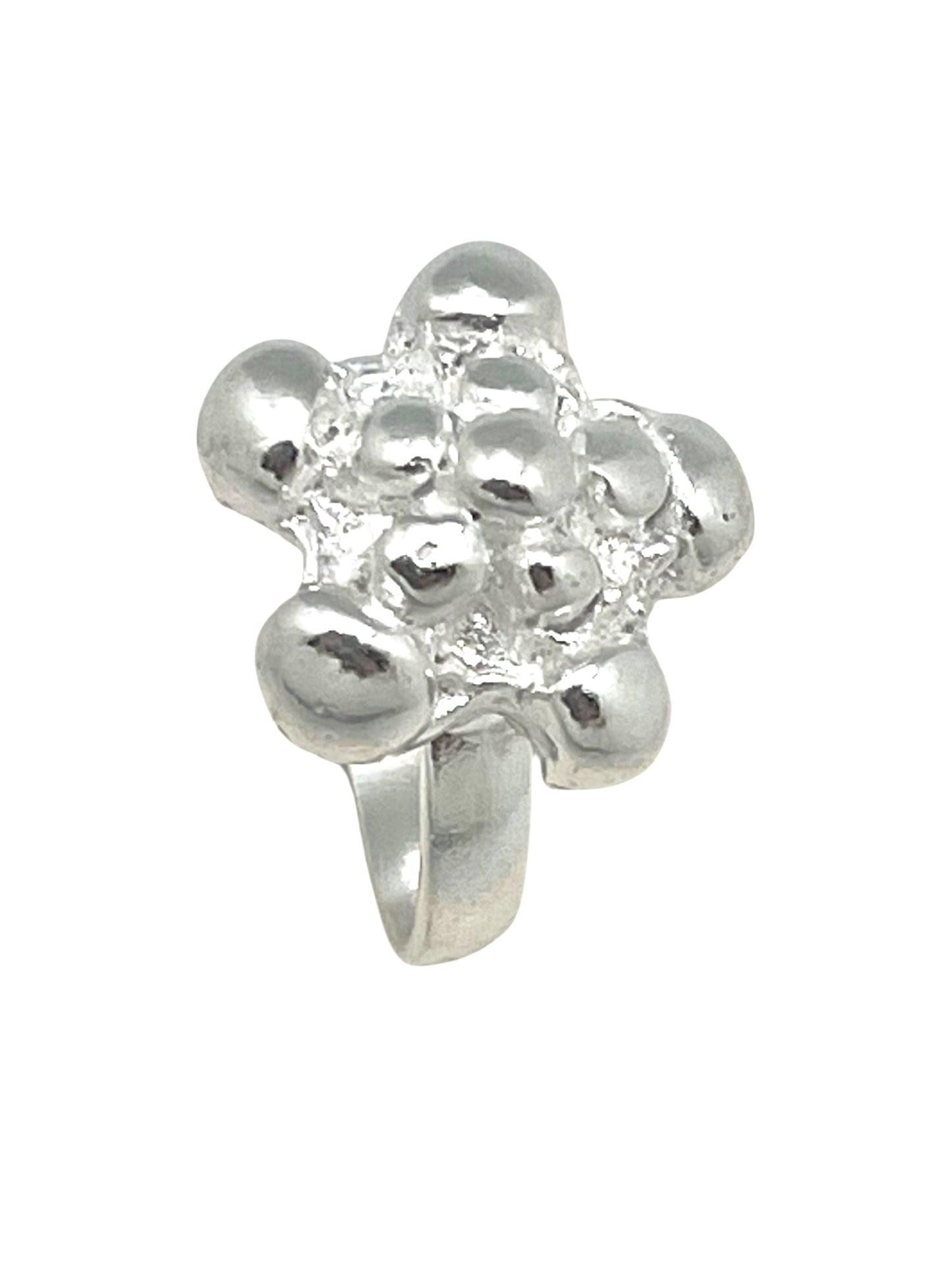 Anillo Flor Bubles en plata 10µ