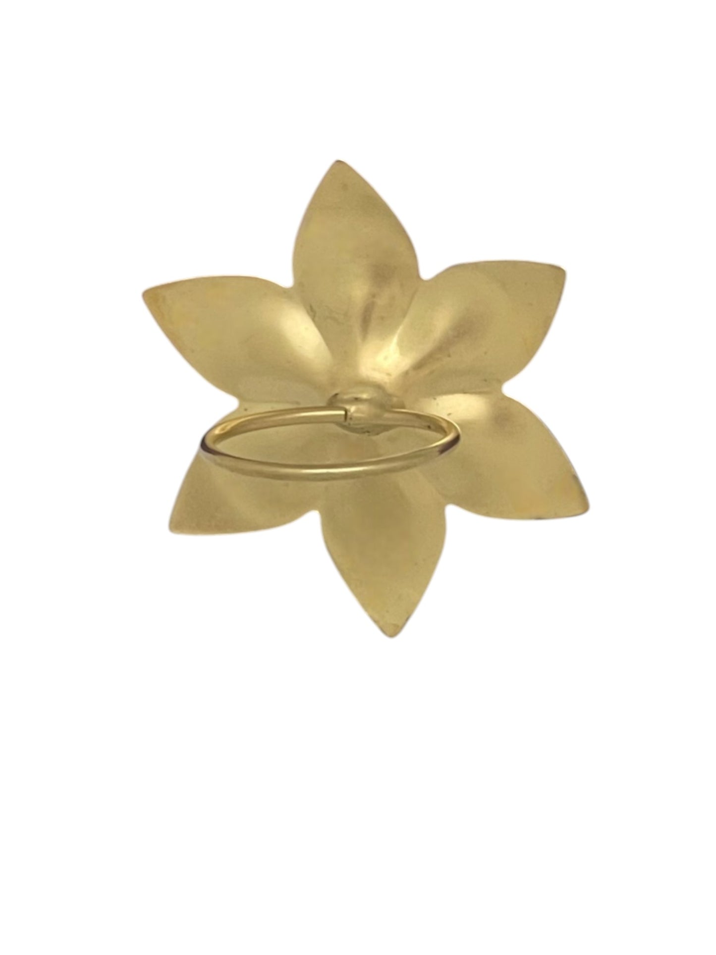 Anillo flor de laton en 3D plata 10µ o dorado