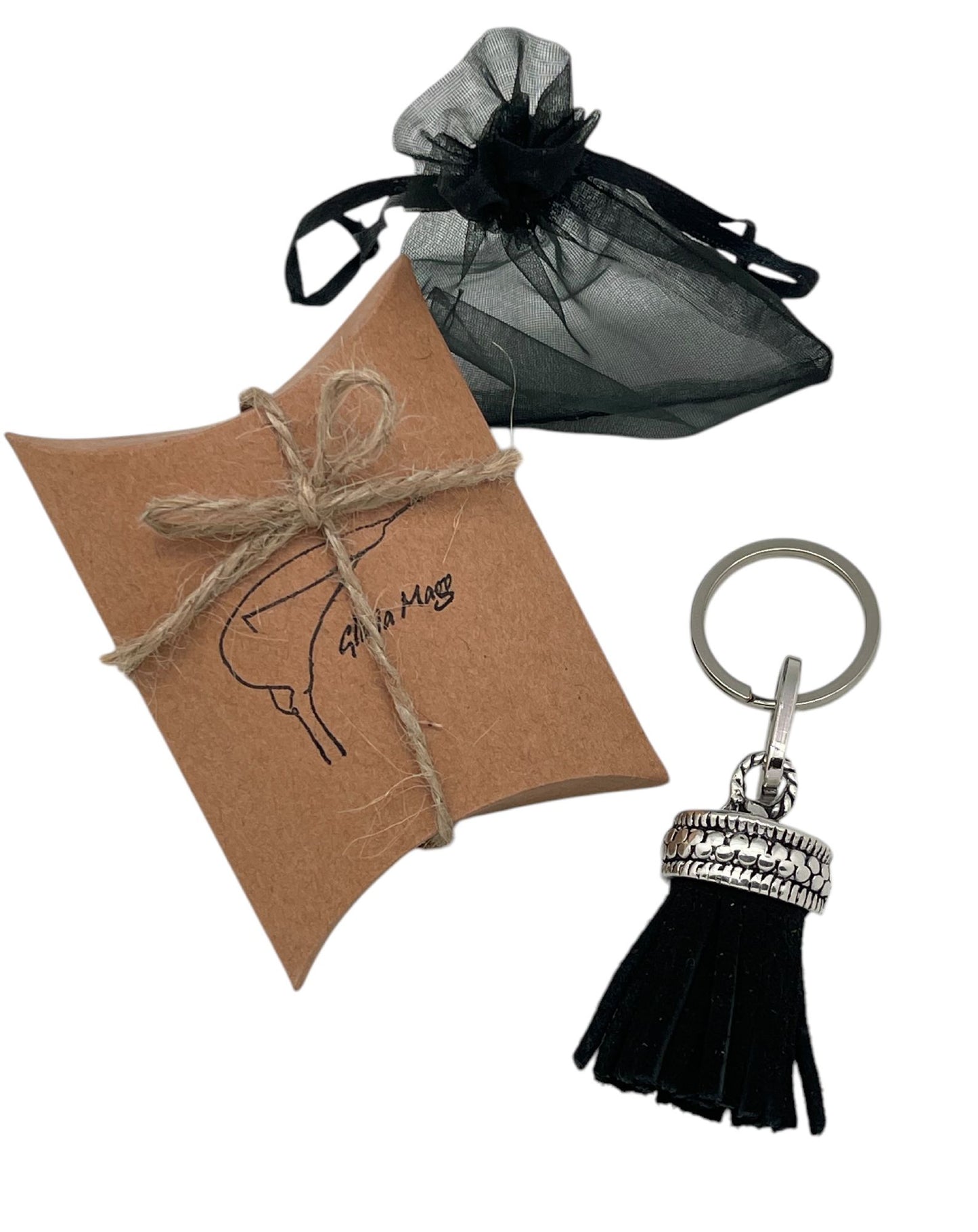 Llavero Flecado1 en piel negro