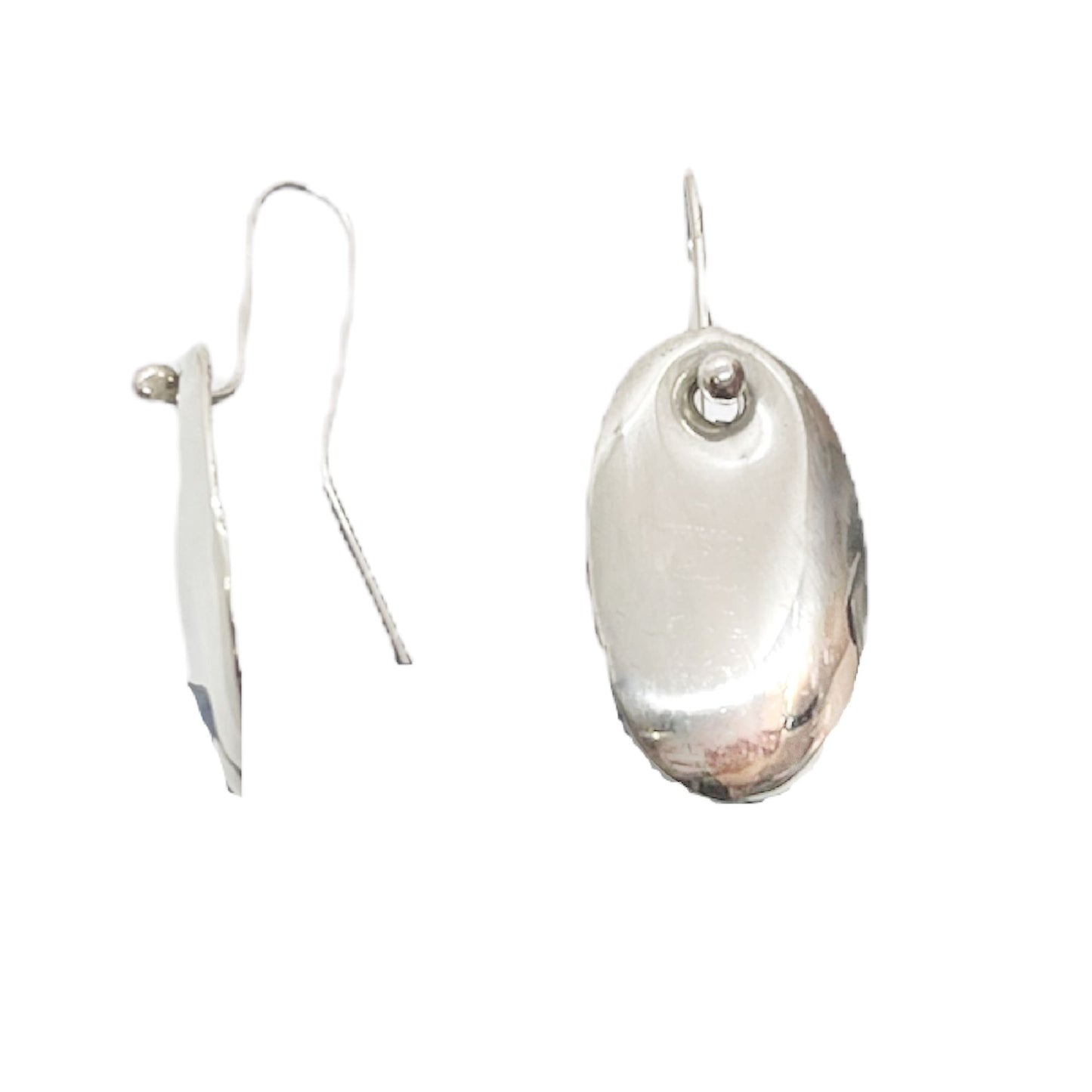 Pendiente Plata Única en plata de ley gancho y oval