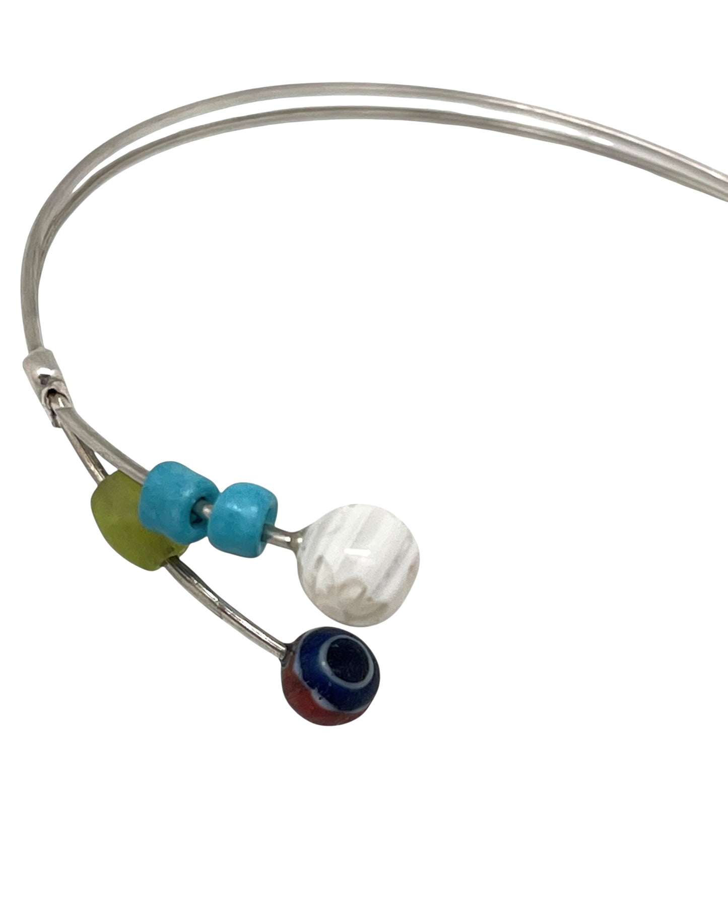 Pulsera multicolor hilo plata de ley ajustable Palta Única cristl