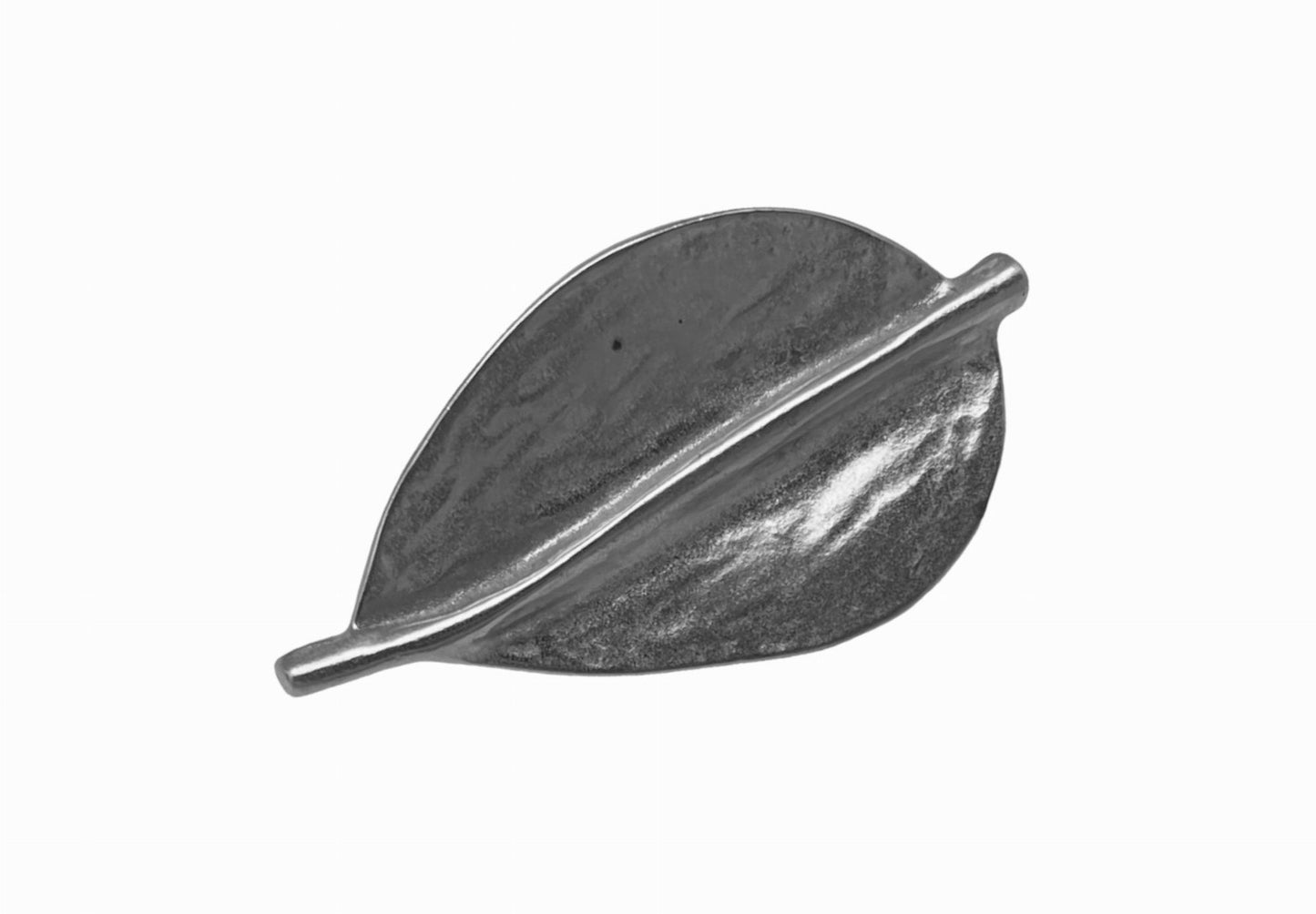 Conjunto broche y pendientes de hoja con gancho en plata 7-10 micras