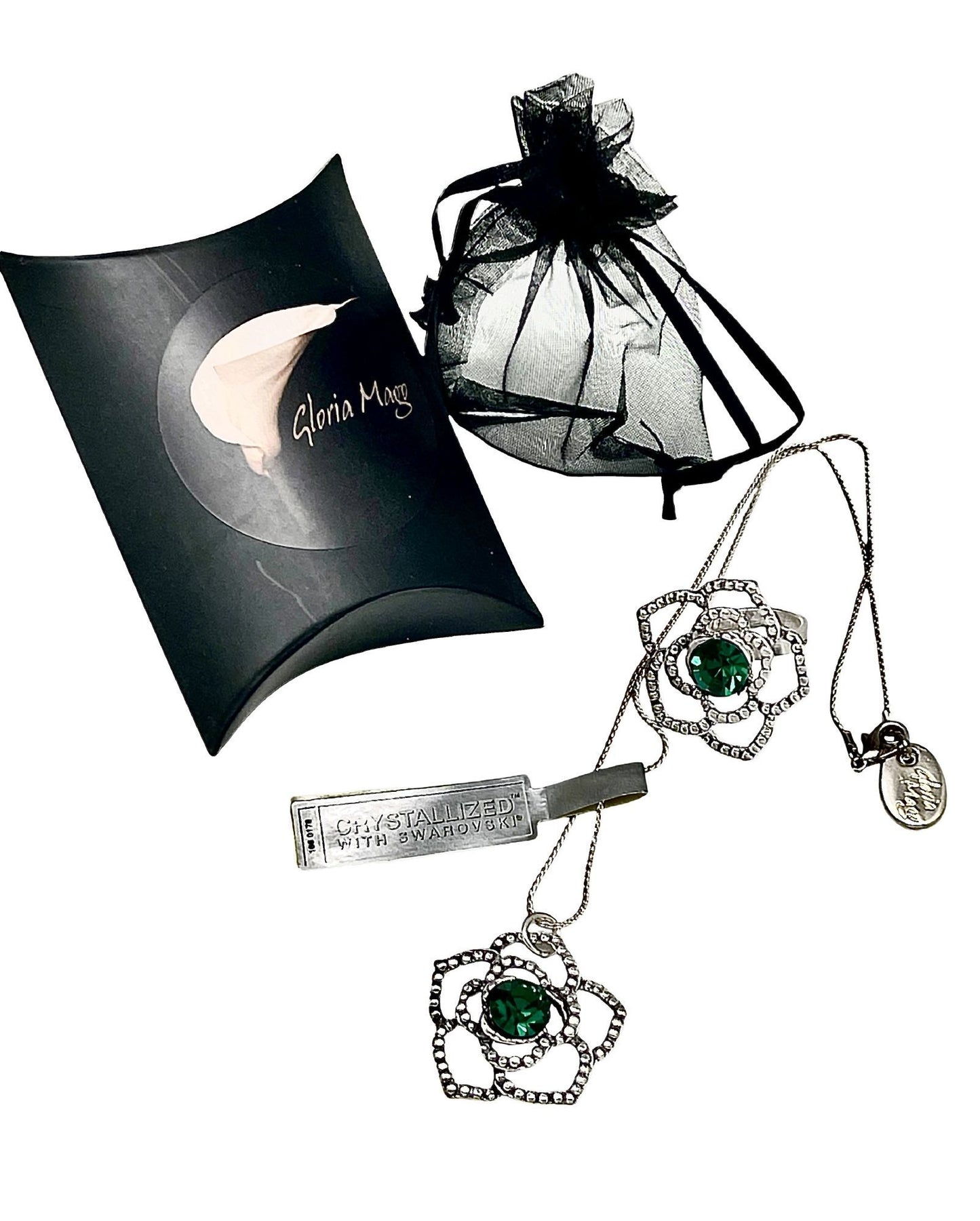 Conjunto "OZ" collar y anillo verde SW