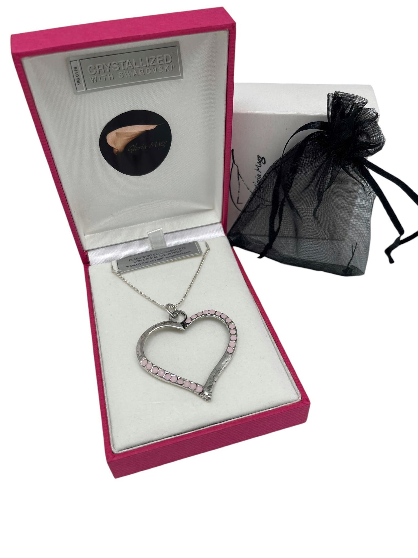 Collar Cuore rosa en plata 7-10 micras