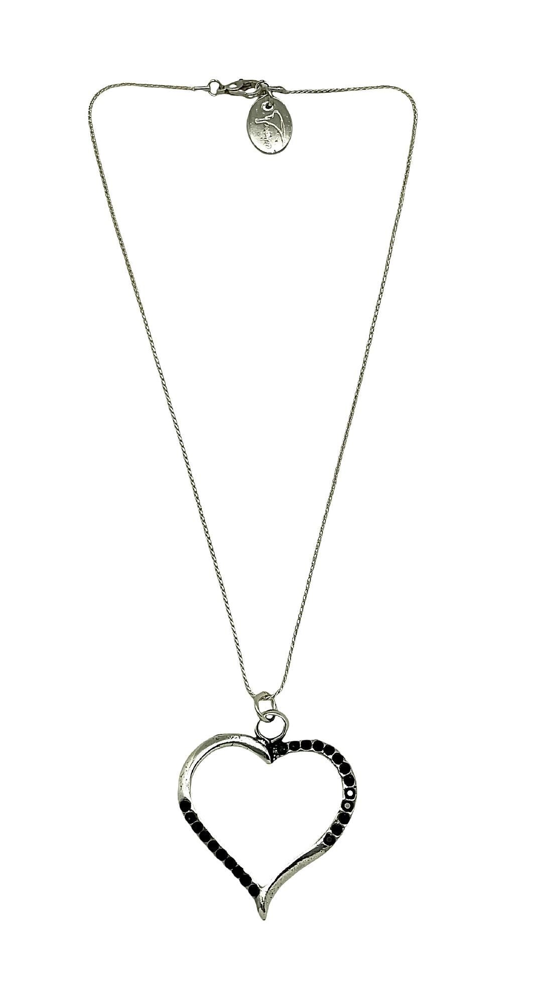 Collar Cuore negro en plata 7-10 micras
