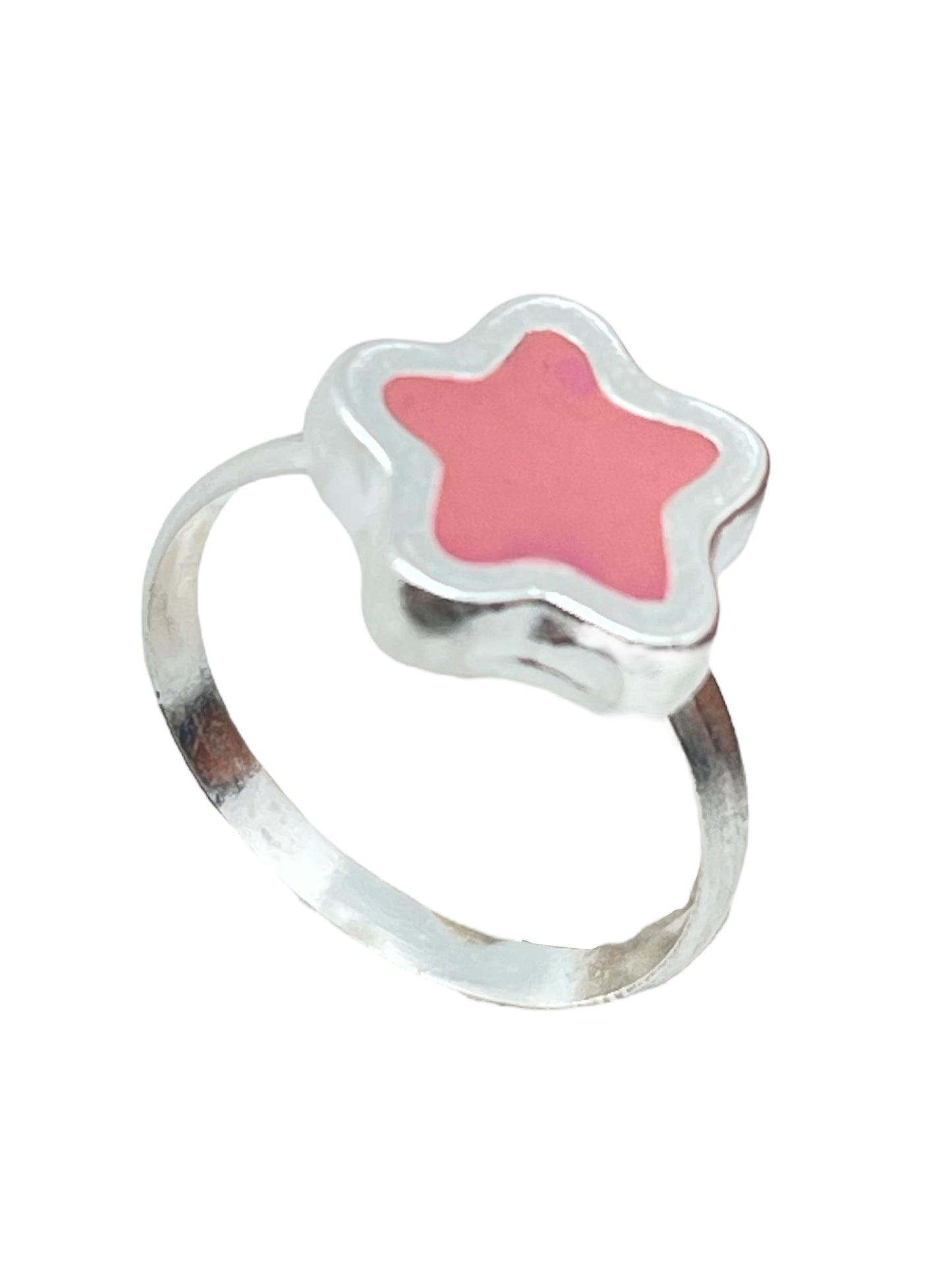 Conjunto Colors Flor Pulsera y anillo plata 10µ Rosa