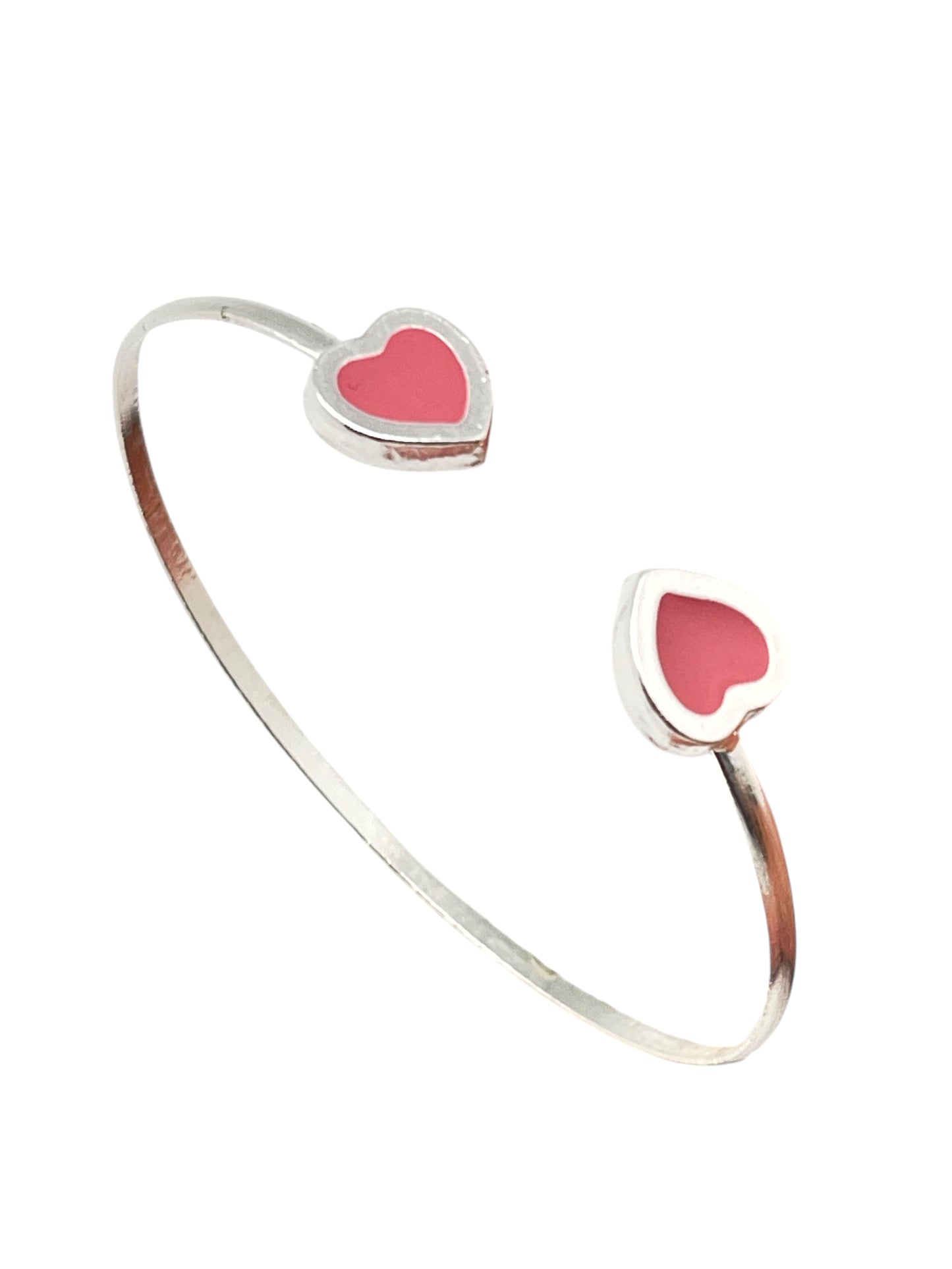Conjunto Colors Corazón Pulsera y anillo plata 10µ Rosa