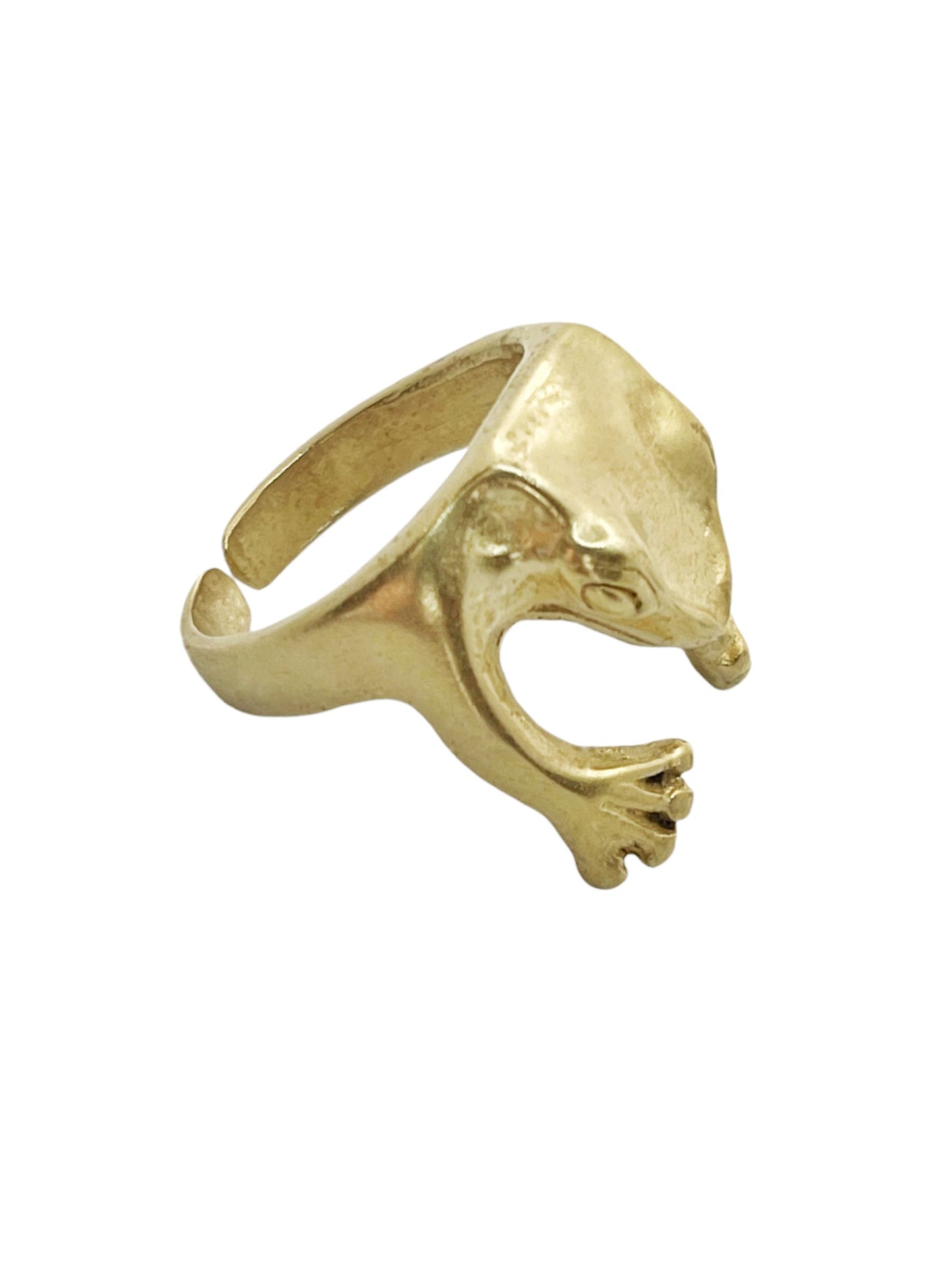 Anillo "abrazo de rana" en dorado. Talla 15