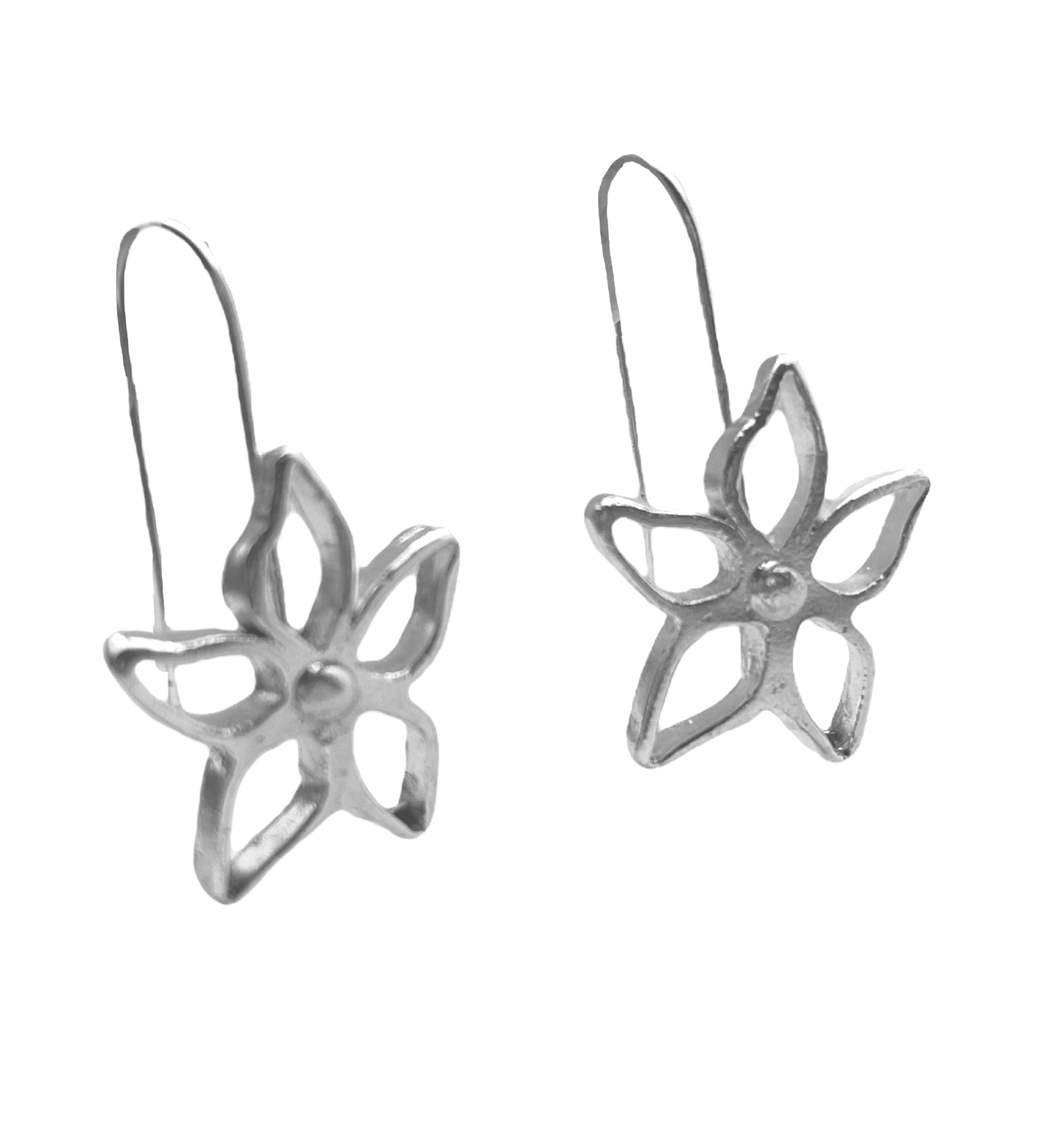 pendiente gancho flor blom plata Gloria Mago diseño