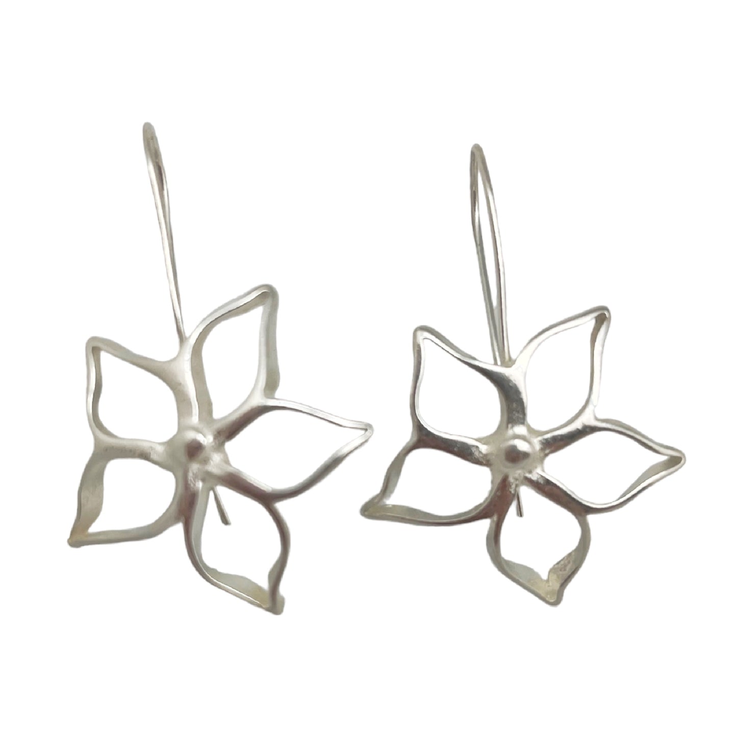 pendiente flor gancho plata calidad moda Gloria Mago
