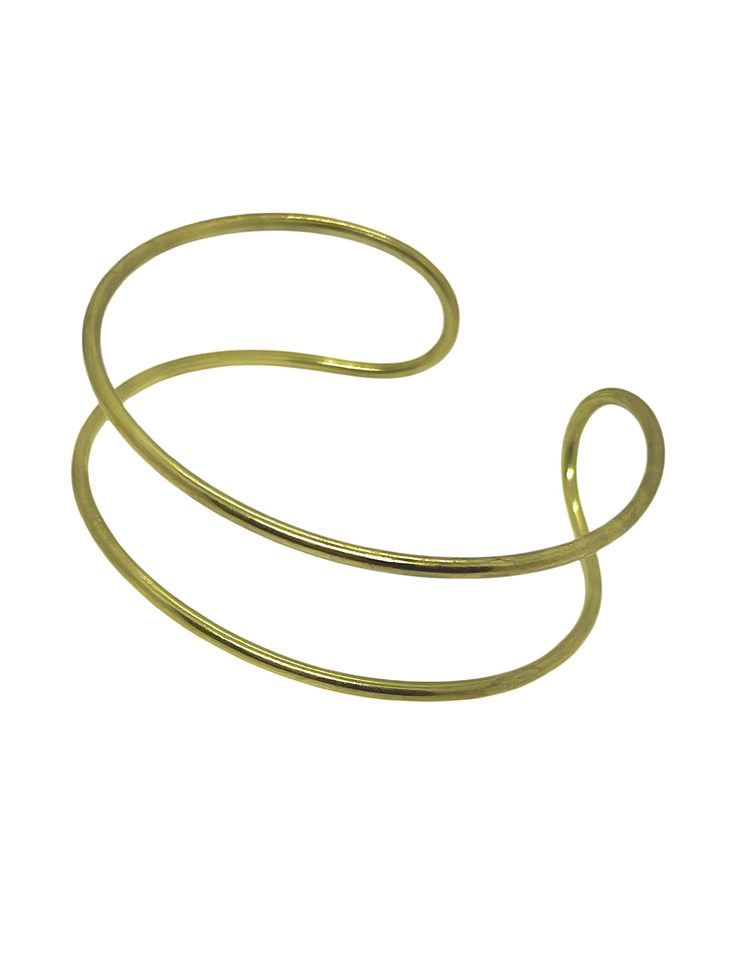 Brazalete doble aro en latón dorado multiposición ajustable