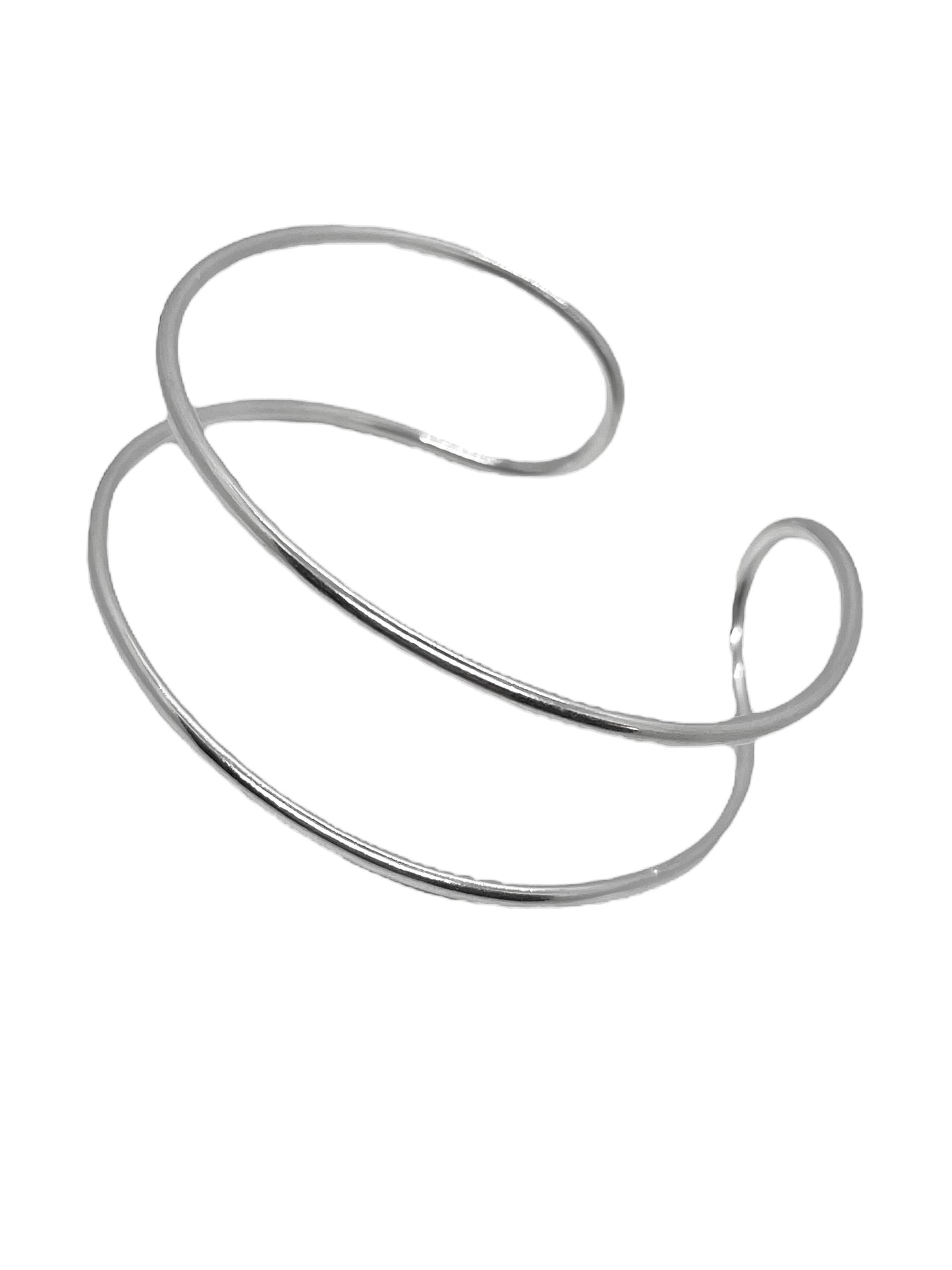 Brazalete doble aro en latón plata 10µ multiposición ajustable