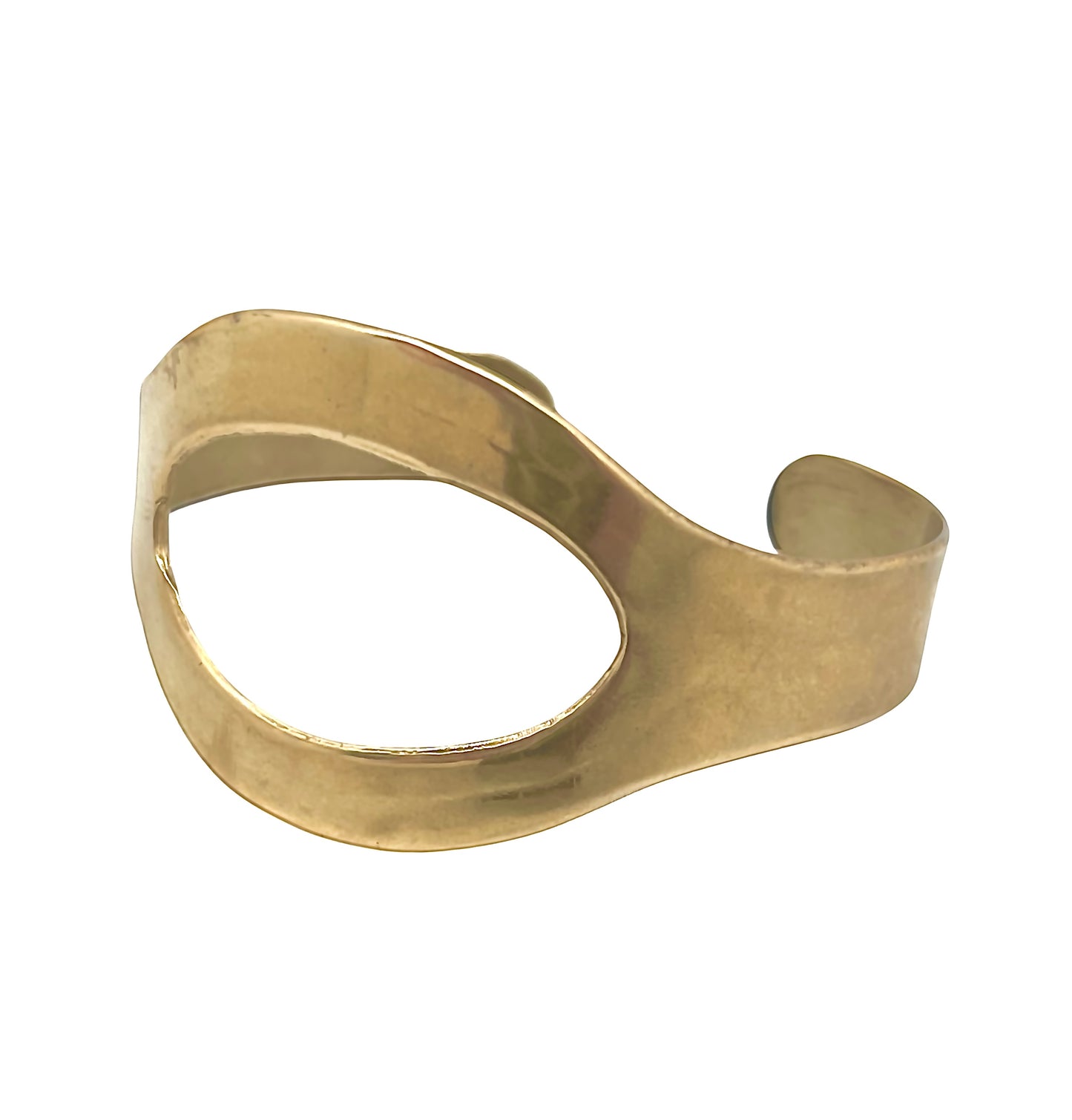 Pulseira "Laguna", punho largo em latão banhado a ouro